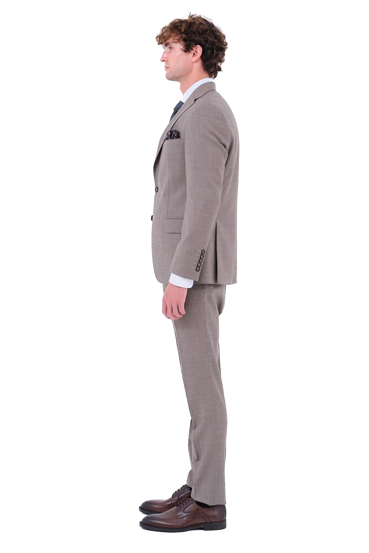 ΑΝΔΡΙΚΟ ΚΟΣΤΟΥΜΙ ΜΠΕΖ ΚΑΦΕ PORTOBELLO'S ΑΠΟ 100% ΜΑΛΛΙ SLIM FIT