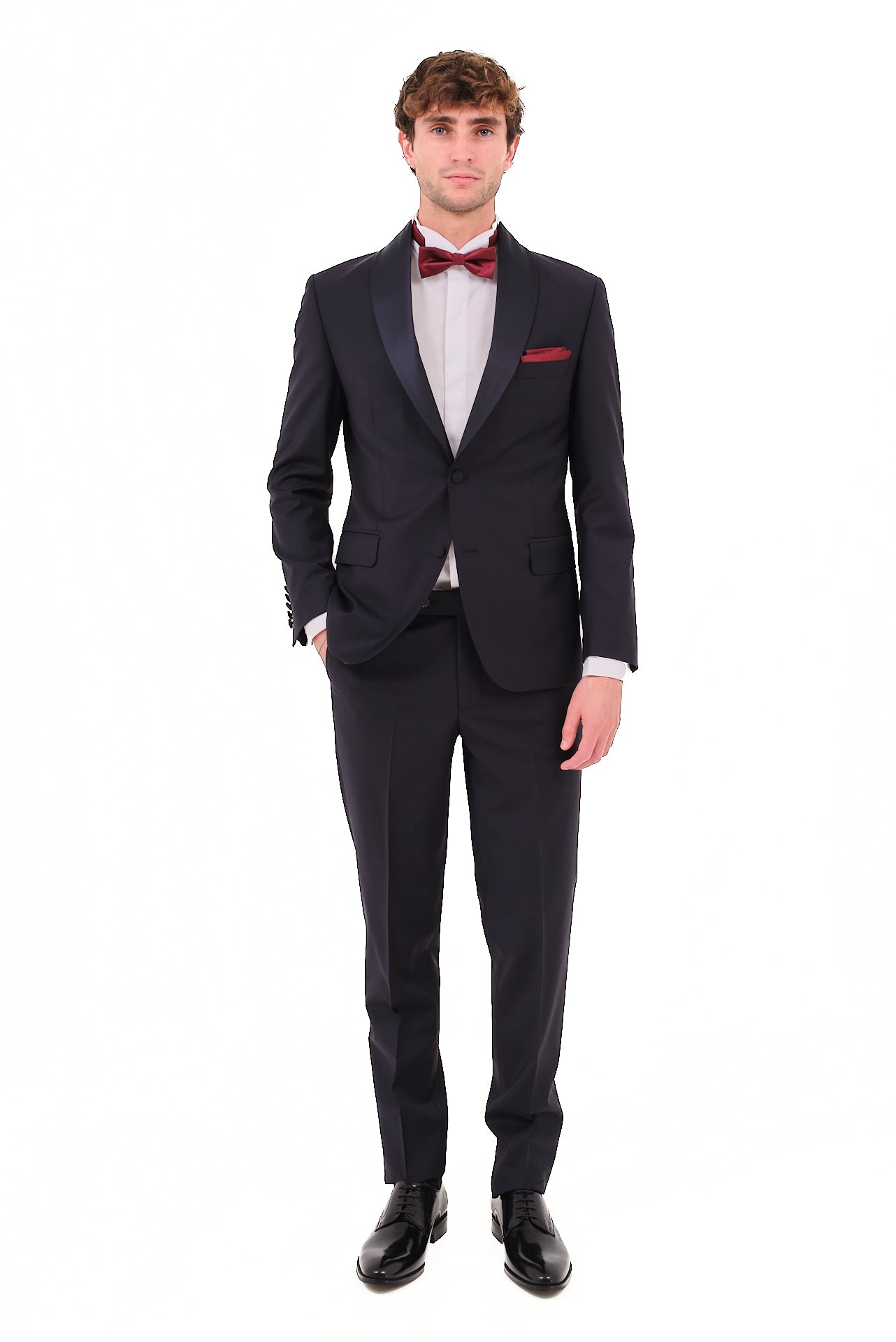 ΑΝΔΡΙΚΟ SMOKING ΚΟΣΤΟΥΜΙ ΜΕ SHAWL ΠΕΤΑ PORTOBELLO'S ΣΕ ΜΠΛΕ ΧΡΩΜΑ