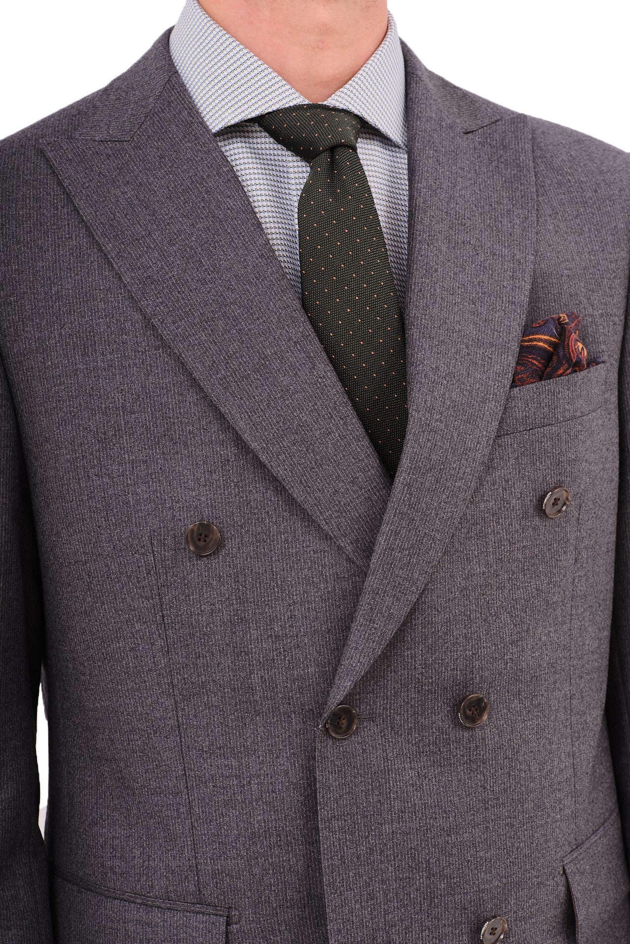 ΑΝΔΡΙΚΟ ΣΤΑΥΡΩΤΟ ΚΟΣΤΟΥΜΙ PORTOBELLO'S ΣΕ ΓΚΡΙ ΣΚΟΥΡΟ ΧΡΩΜΑ ΚΑΙ PEAK ΠΕΤΑ