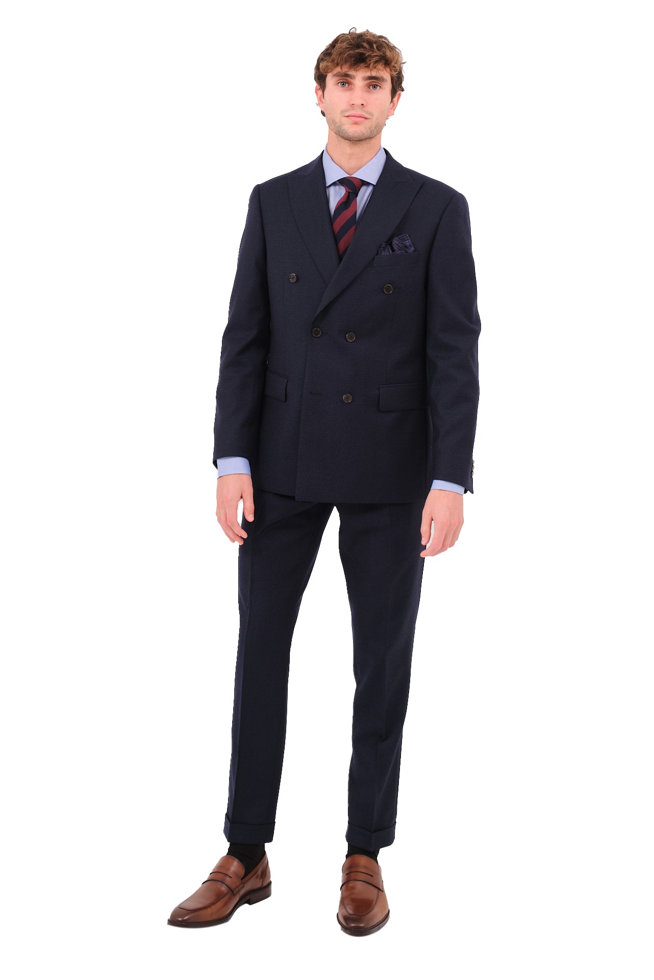 ΑΝΔΡΙΚΟ ΣΤΑΥΡΩΤΟ ΚΟΣΤΟΥΜΙ POTOBELLO'S ΣΕ ΓΚΡΙ ΣΚΟΥΡΟ ΧΡΩΜΑ ΚΑΙ PEAK ΠΕΤΑ