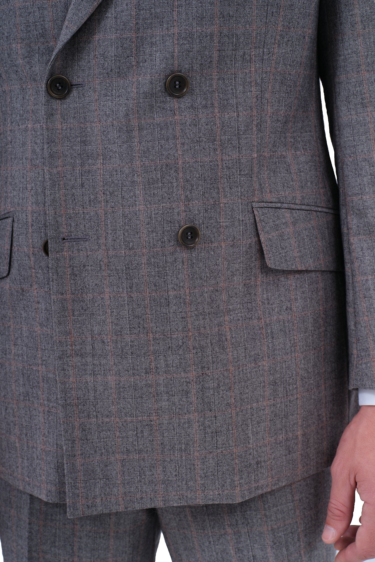 ΑΝΔΡΙΚΟ ΓΚΡΙ ΚΟΣΤΟΥΜΙ ΣΤΑΥΡΩΤΟ PORTOBELLO'S ΜΕ ΚΑΡΟ ΜΠΕΖ ΑΝΟΙΧΤΟ