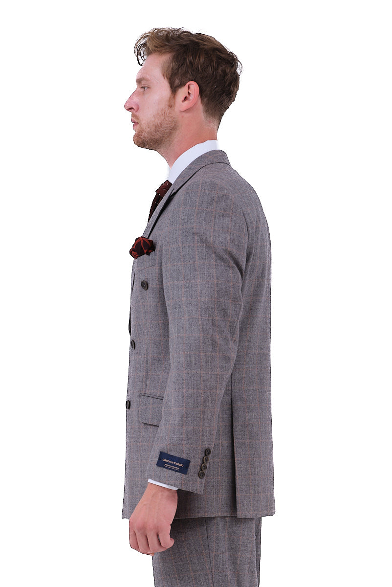 ΑΝΔΡΙΚΟ ΓΚΡΙ ΚΟΣΤΟΥΜΙ ΣΤΑΥΡΩΤΟ PORTOBELLO'S ΜΕ ΚΑΡΟ ΜΠΕΖ ΑΝΟΙΧΤΟ