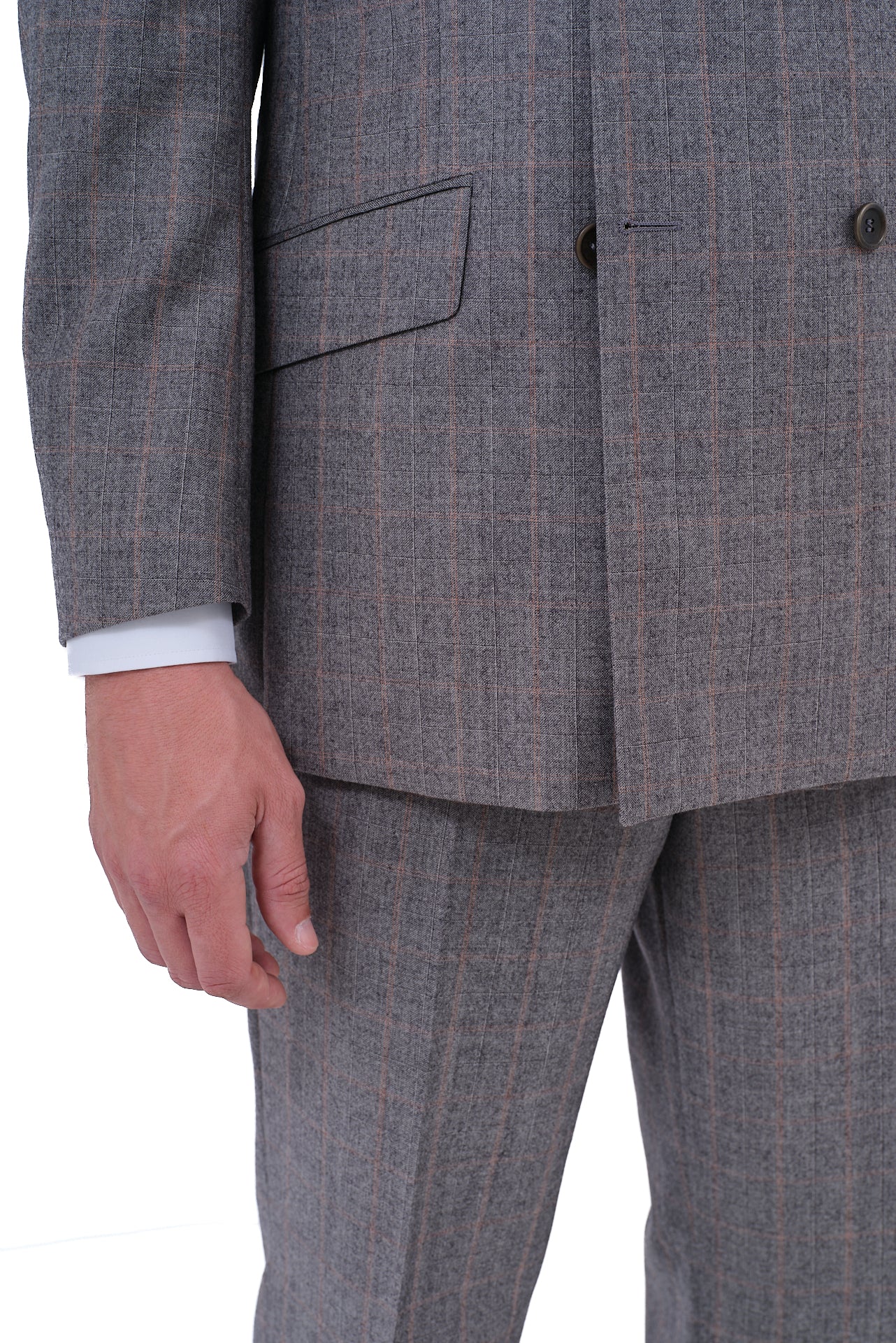 ΑΝΔΡΙΚΟ ΓΚΡΙ ΚΟΣΤΟΥΜΙ ΣΤΑΥΡΩΤΟ PORTOBELLO'S ΜΕ ΚΑΡΟ ΜΠΕΖ ΑΝΟΙΧΤΟ