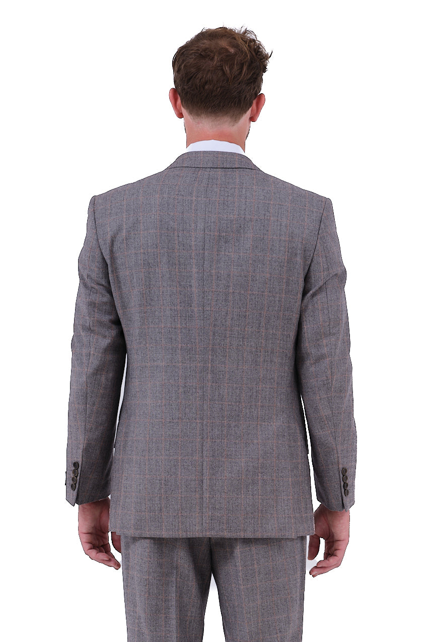 ΑΝΔΡΙΚΟ ΓΚΡΙ ΚΟΣΤΟΥΜΙ ΣΤΑΥΡΩΤΟ PORTOBELLO'S ΜΕ ΚΑΡΟ ΜΠΕΖ ΑΝΟΙΧΤΟ