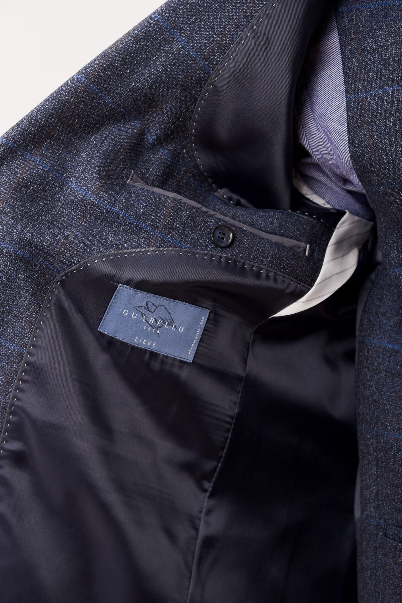 ΑΝΔΡΙΚΟ ΜΟΝΟΠΕΤΟ ΔΙΚΟΥΜΠΟ ΚΟΣΤΟΥΜΙ PORTOBELLO'S ΜΕ ΚΑΡΟ ΣΧΕΔΙΟ ΣΕ ΜΠΛΕ ΧΡΩΜΑ SLIM FIT