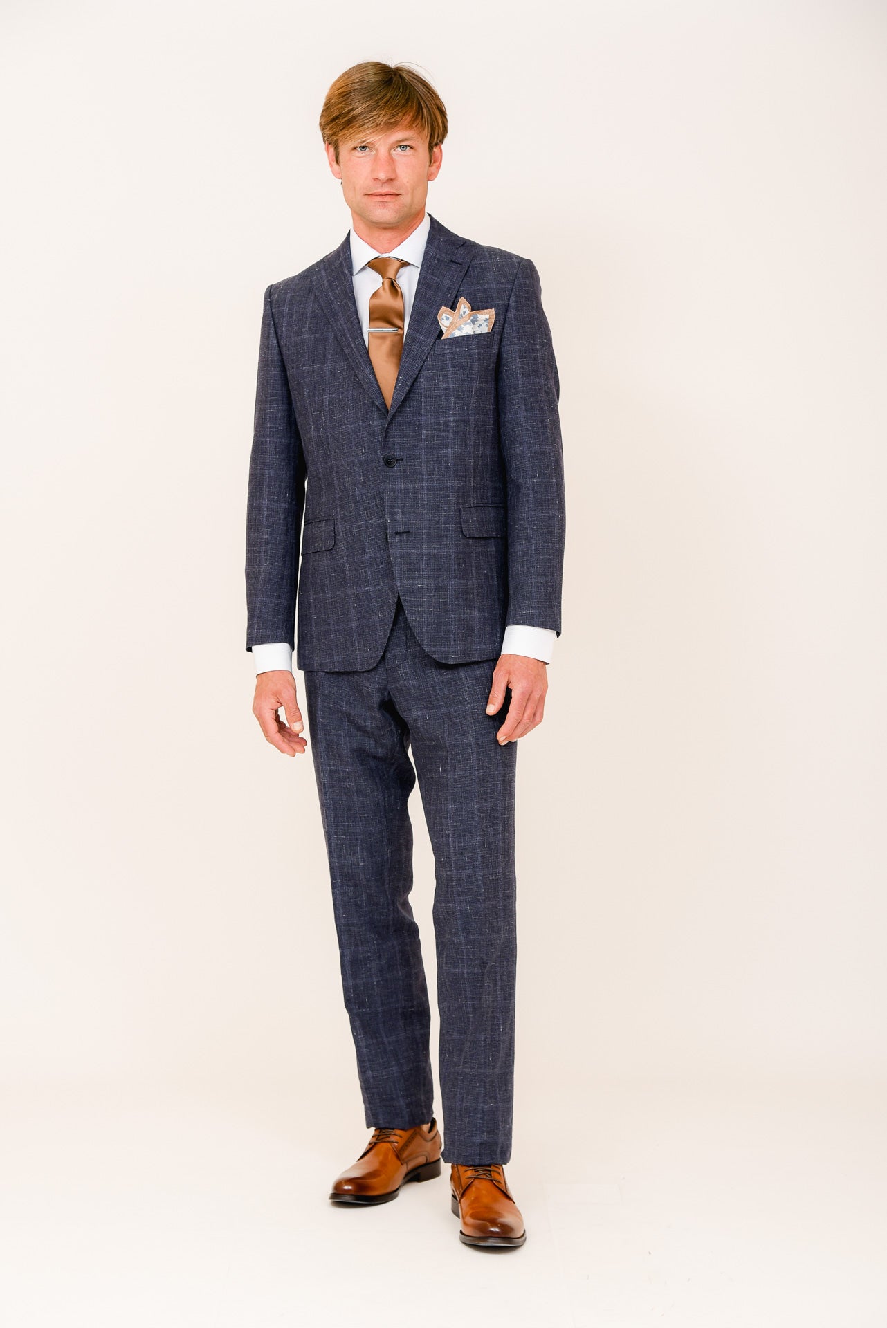 ΑΝΔΡΙΚΟ ΚΟΣΤΟΥΜΙ PORTOBELLO'S ΜΟΝΟΠΕΤΟ ΔΙΚΟΥΜΠΟ ΣΕ ΕΛΑΦΡΥ WINDOWPANE ΣΧΕΔΙΟ