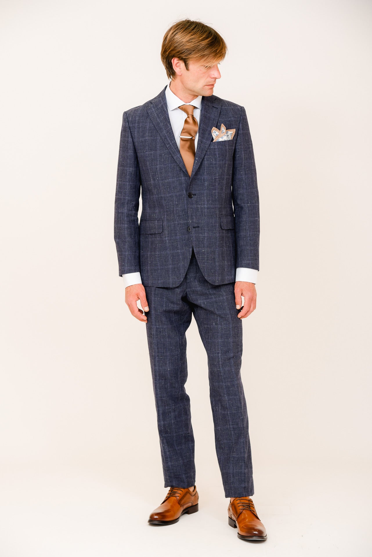 ΑΝΔΡΙΚΟ ΚΟΣΤΟΥΜΙ PORTOBELLO'S ΜΟΝΟΠΕΤΟ ΔΙΚΟΥΜΠΟ ΣΕ ΕΛΑΦΡΥ WINDOWPANE ΣΧΕΔΙΟ