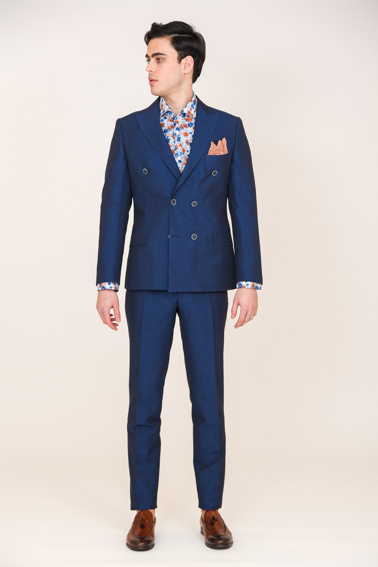 ΑΝΔΡΙΚΟ ΣΤΑΥΡΩΤΟ ΚΟΣΤΟΥΜΙ PORTOBELLO'S ΜΠΛΕ ΑΝΟΙΧΤΟ ΜΕ PEAK ΠΕΤΑ