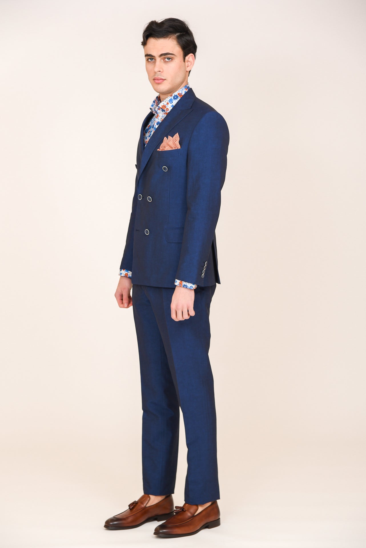 ΑΝΔΡΙΚΟ ΣΤΑΥΡΩΤΟ ΚΟΣΤΟΥΜΙ PORTOBELLO'S ΜΠΛΕ ΑΝΟΙΧΤΟ ΜΕ PEAK ΠΕΤΑ