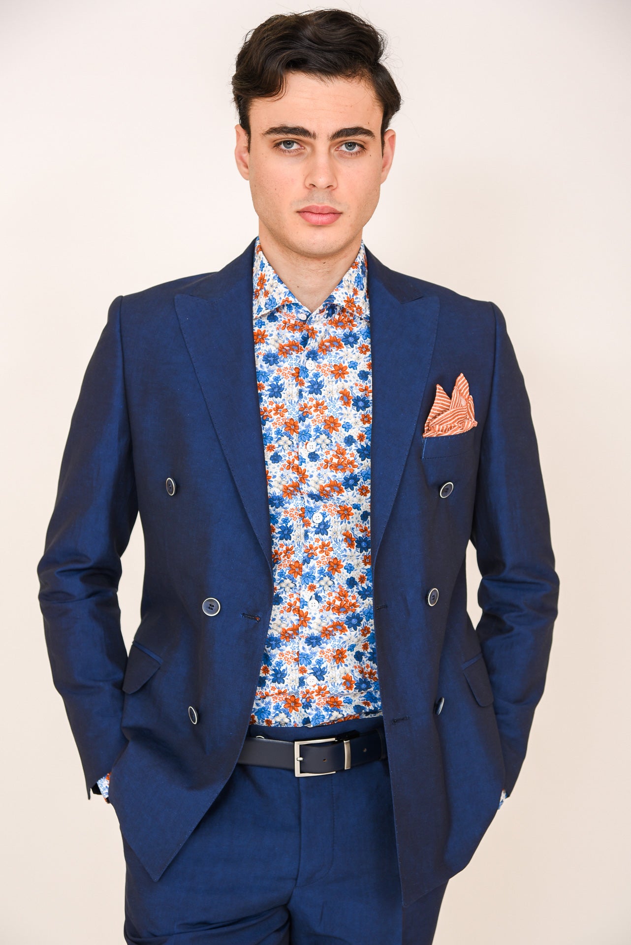 ΑΝΔΡΙΚΟ ΣΤΑΥΡΩΤΟ ΚΟΣΤΟΥΜΙ PORTOBELLO'S ΜΠΛΕ ΑΝΟΙΧΤΟ ΜΕ PEAK ΠΕΤΑ