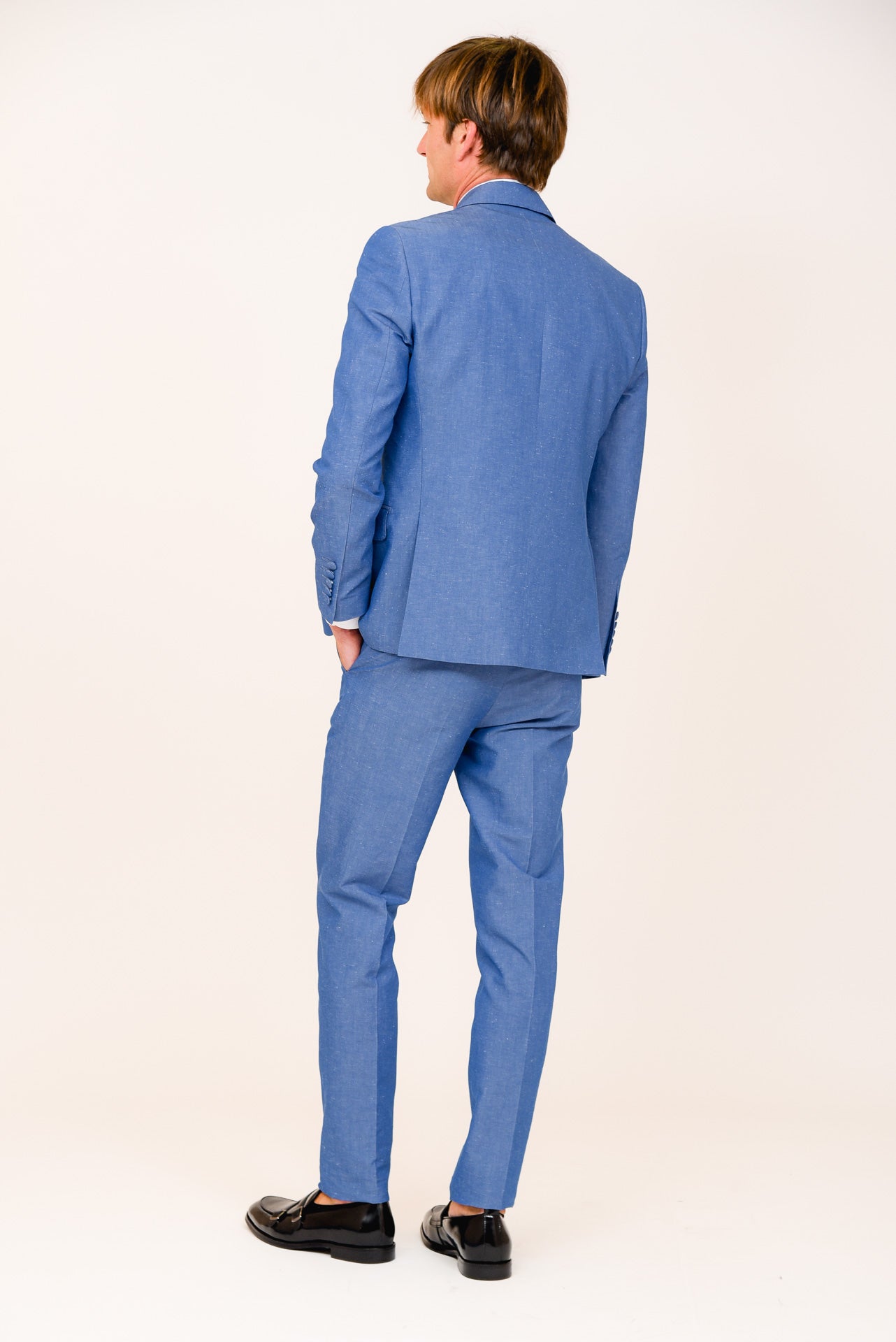 ΑΝΔΡΙΚΟ THREE-PIECE ΔΙΚΟΥΜΠΟ ΚΟΣΤΟΥΜΙ ΣΕ BABY BLUE ΧΡΩΜΑ ΜΕ PEAK ΠΕΤΑ PORTOBELLO'S