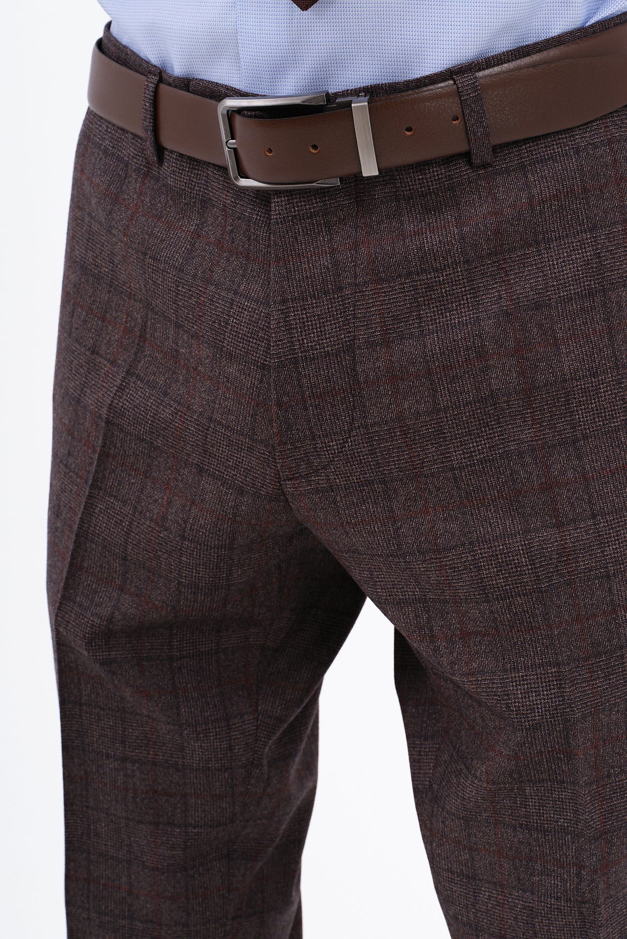 ΑΝΔΡΙΚΟ ΚΑΡΟ ΚΑΦΕ ΚΟΣΤΟΥΜΙ ΜΕ ΜΠΛΕ ΛΕΠΤΟΜΕΡΕΙΕΣ PORTOBELLO'S ΥΦΑΣΜΑ ZIGNONE SLIM FIT