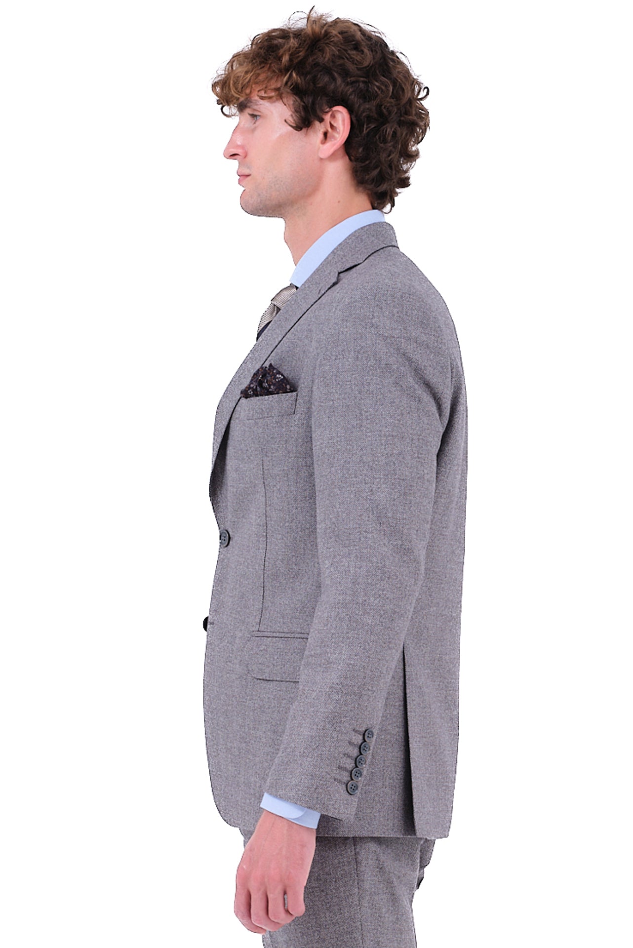 ΑΝΔΡΙΚΟ ΓΚΡΙ ΜΟΝΟΧΡΩΜΟ ΚΟΣΤΟΥΜΙ PORTOBELLO'S ΣΕ GUABELLO ΥΦΑΣΜΑ SLIM FIT