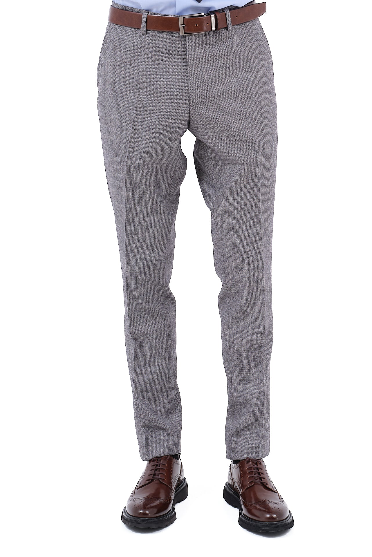 ΑΝΔΡΙΚΟ ΓΚΡΙ ΜΟΝΟΧΡΩΜΟ ΚΟΣΤΟΥΜΙ PORTOBELLO'S ΣΕ GUABELLO ΥΦΑΣΜΑ SLIM FIT