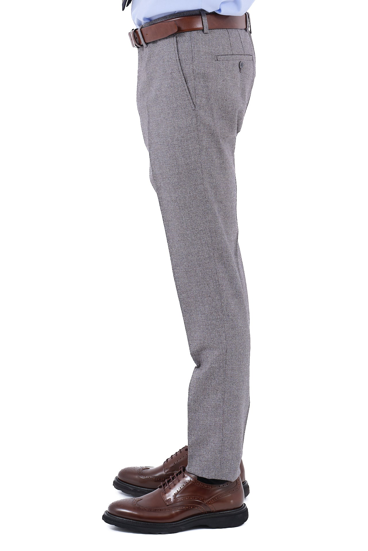 ΑΝΔΡΙΚΟ ΓΚΡΙ ΜΟΝΟΧΡΩΜΟ ΚΟΣΤΟΥΜΙ PORTOBELLO'S ΣΕ GUABELLO ΥΦΑΣΜΑ SLIM FIT