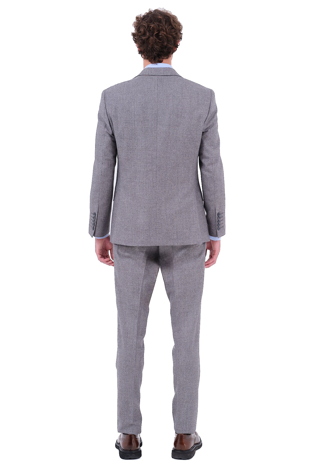 ΑΝΔΡΙΚΟ ΓΚΡΙ ΜΟΝΟΧΡΩΜΟ ΚΟΣΤΟΥΜΙ PORTOBELLO'S ΣΕ GUABELLO ΥΦΑΣΜΑ SLIM FIT