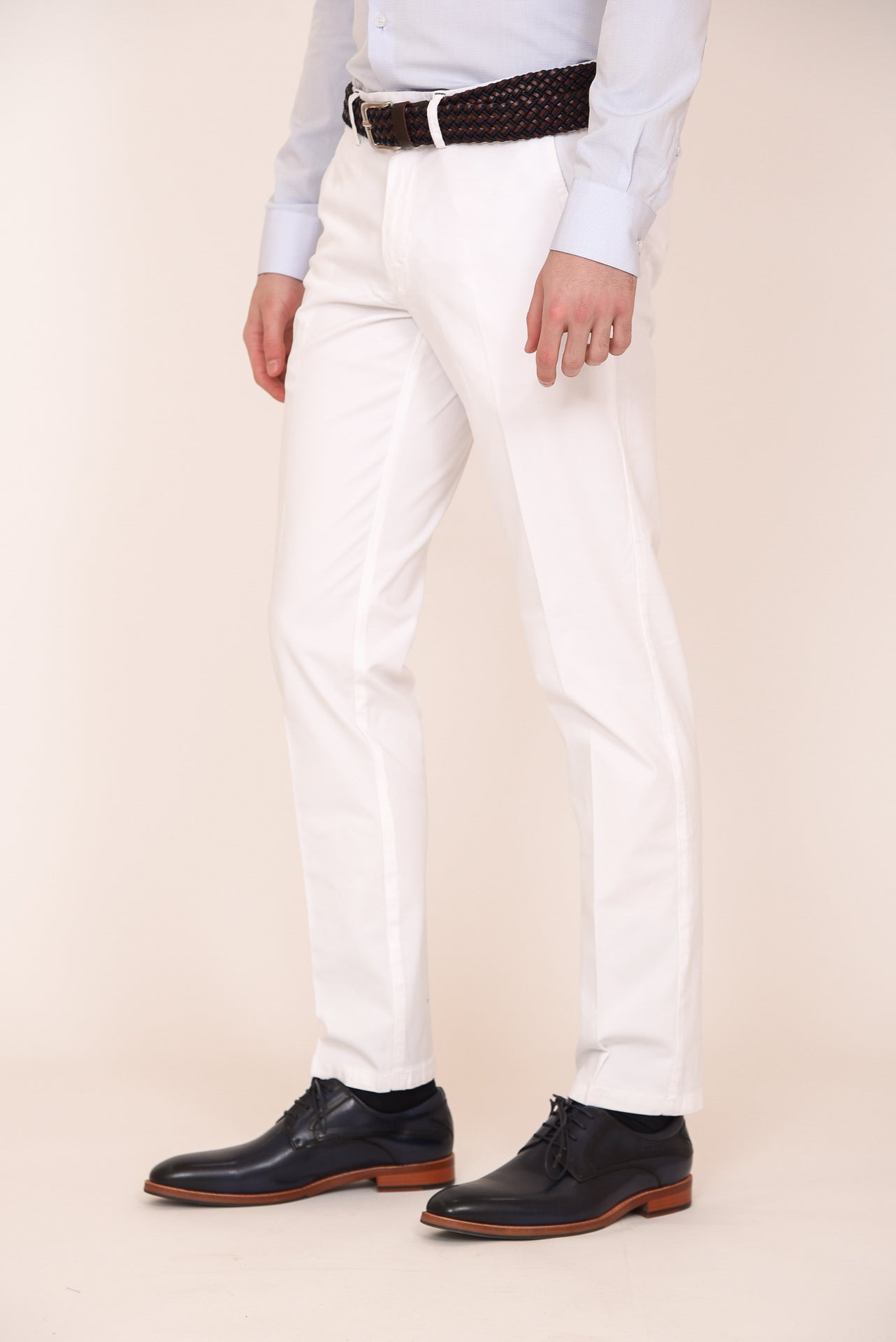 ΑΝΔΡΙΚΟ ΠΑΝΤΕΛΟΝΙ CHINOS PORTOBELLO'S ΛΕΥΚΟ ΧΡΩΜΑ ΣΤΕΝΗ ΓΡΑΜΜΗ