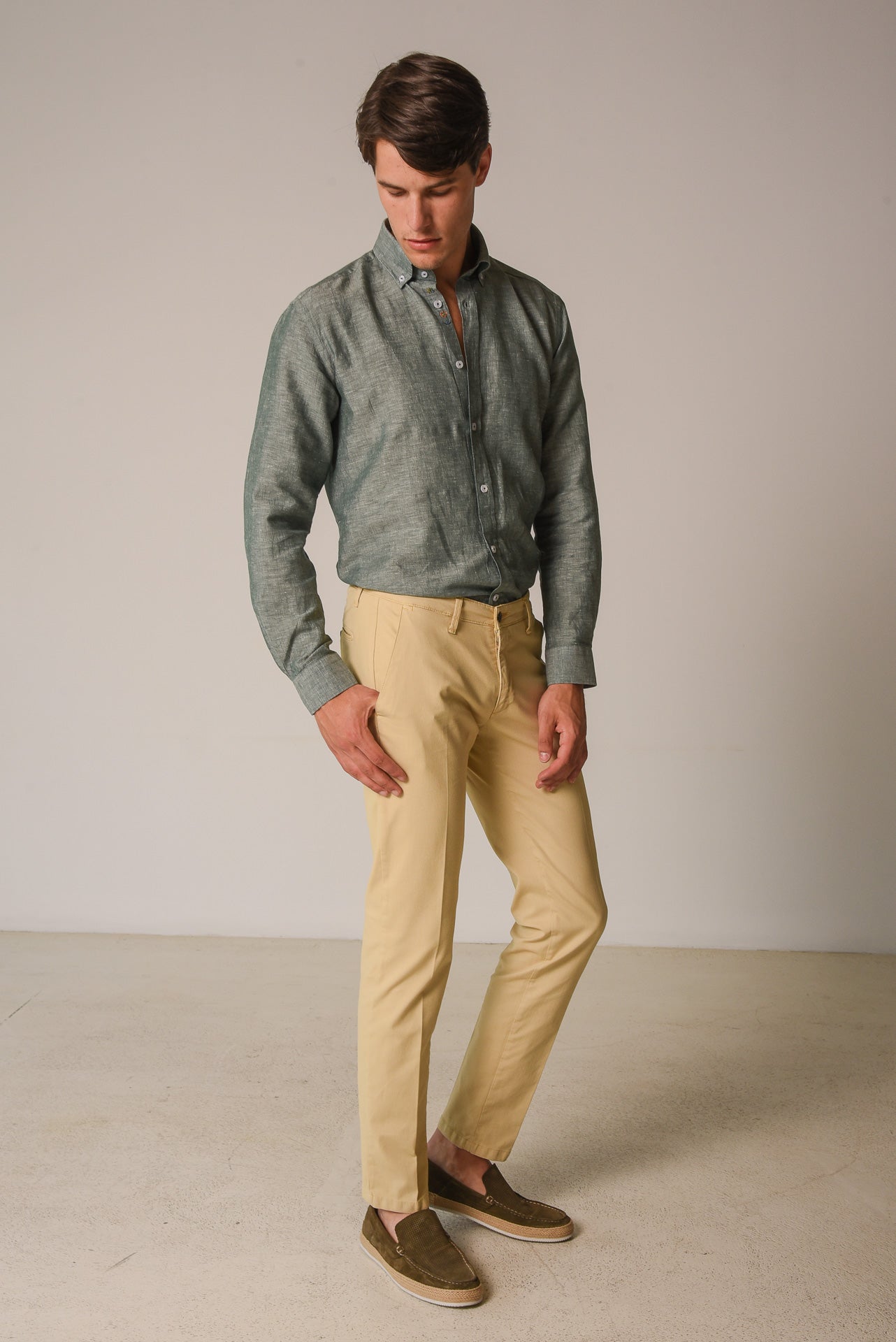 ΑΝΔΡΙΚΟ ΠΑΝΤΕΛΟΝΙ CHINOS PORTOBELLO'S ΚΙΤΡΙΝΟ ΧΡΩΜΑ MODERN ΓΡΑΜΜΗ