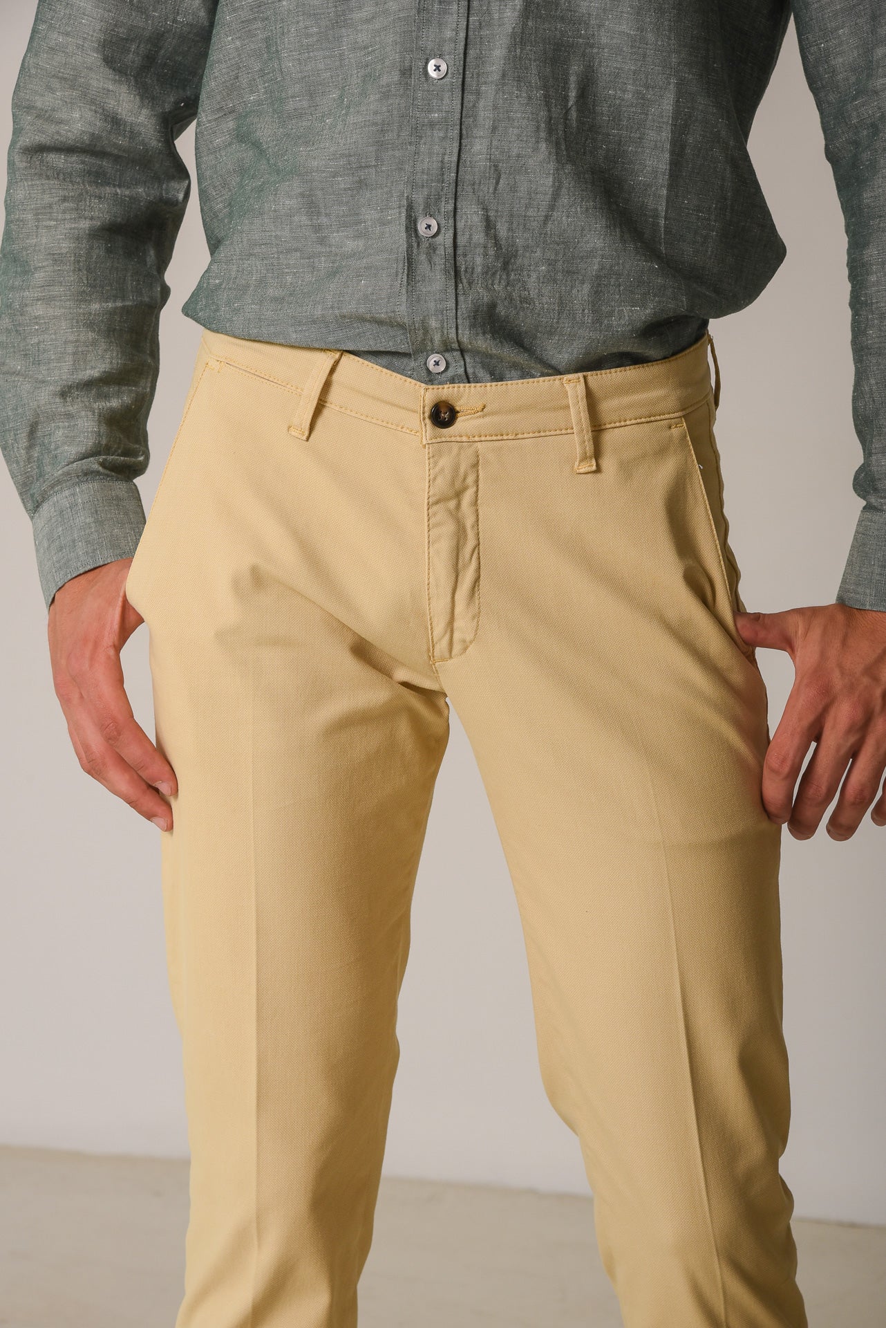 ΑΝΔΡΙΚΟ ΠΑΝΤΕΛΟΝΙ CHINOS PORTOBELLO'S ΚΙΤΡΙΝΟ ΧΡΩΜΑ MODERN ΓΡΑΜΜΗ