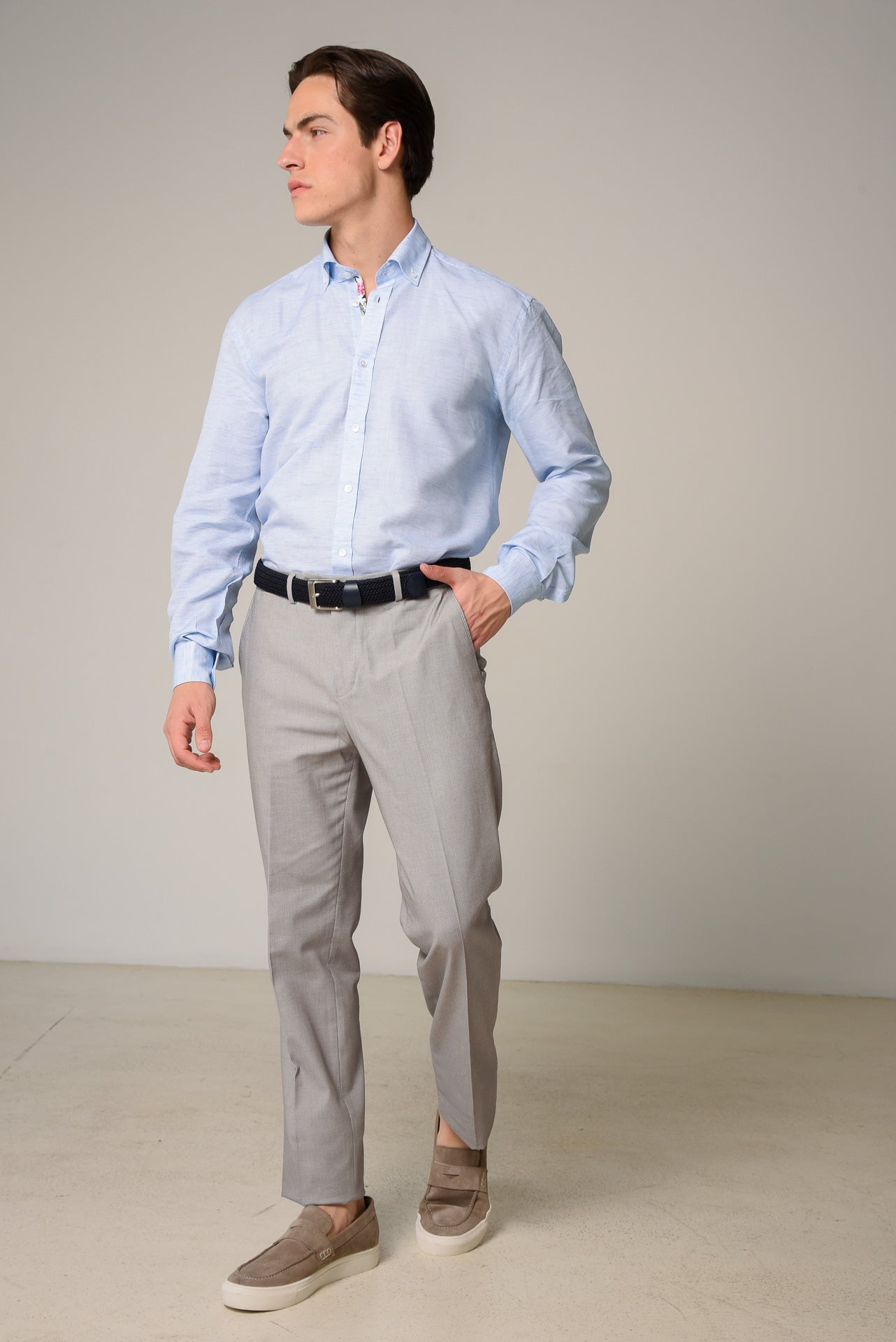 ΑΝΔΡΙΚΟ ΠΑΝΤΕΛΟΝΙ CHINOS PORTOBELLO'S ΓΚΡΙ ΜΕΣΑΙΟ ΧΡΩΜΑ REGULAR FIT