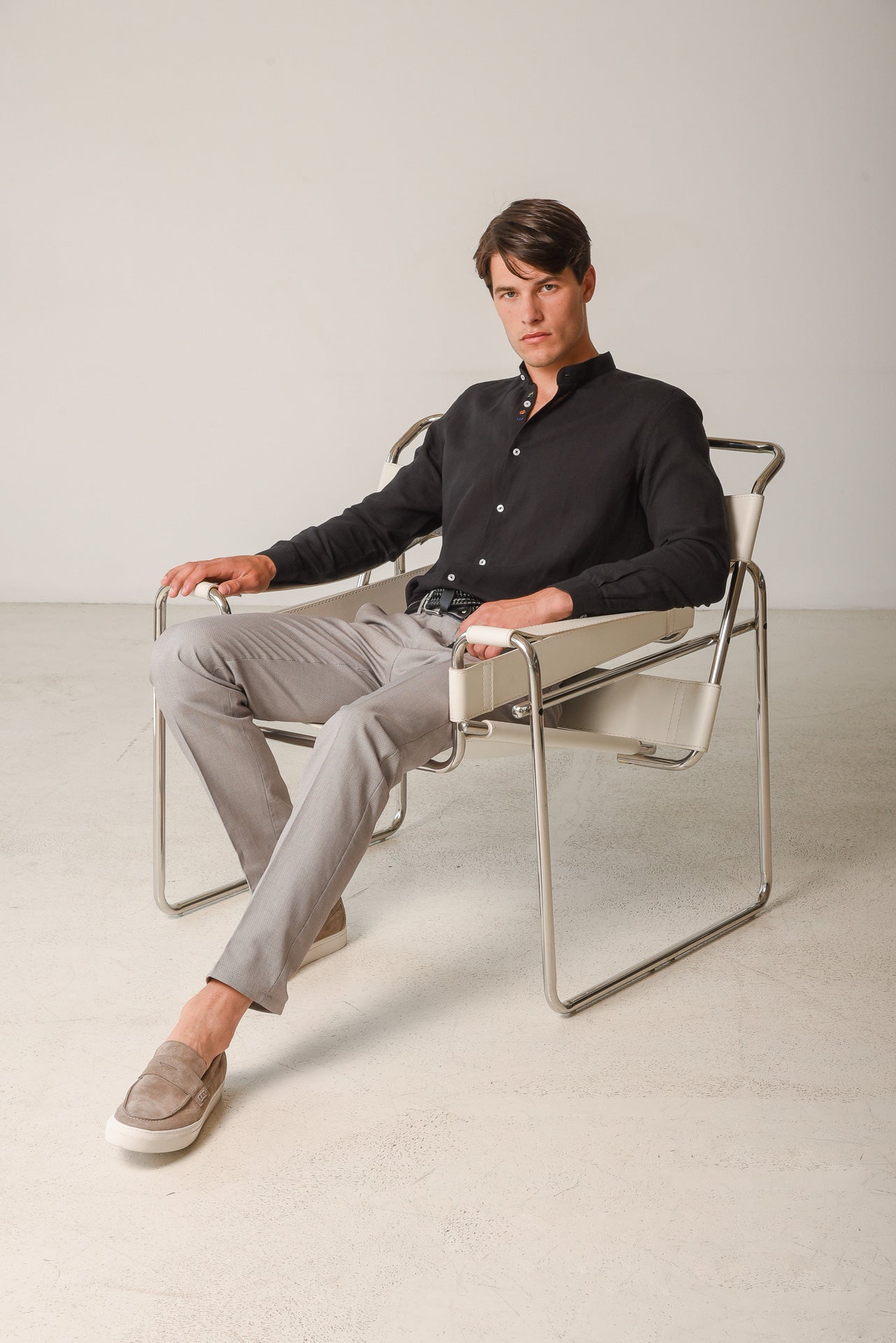 ΑΝΔΡΙΚΟ ΠΑΝΤΕΛΟΝΙ CHINOS PORTOBELLO'S ΓΚΡΙ ΜΕΣΑΙΟ ΧΡΩΜΑ REGULAR FIT