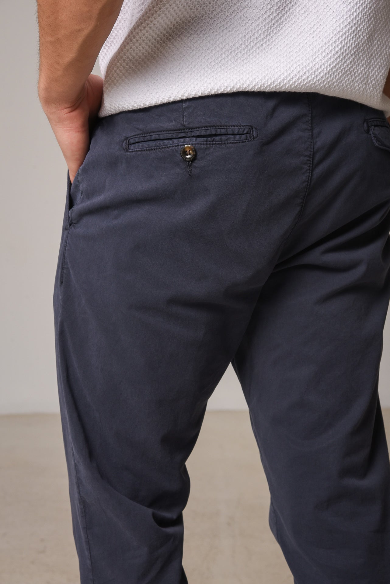 ΑΝΔΡΙΚΟ ΠΑΝΤΕΛΟΝΙ CHINOS PORTOBELLO'S ΜΕ ΚΟΡΔΟΝΙ ΚΑΙ ΠΙΕΤΕΣ ΣΕ ΜΠΛΕ ΧΡΩΜΑ REGULAR FIT