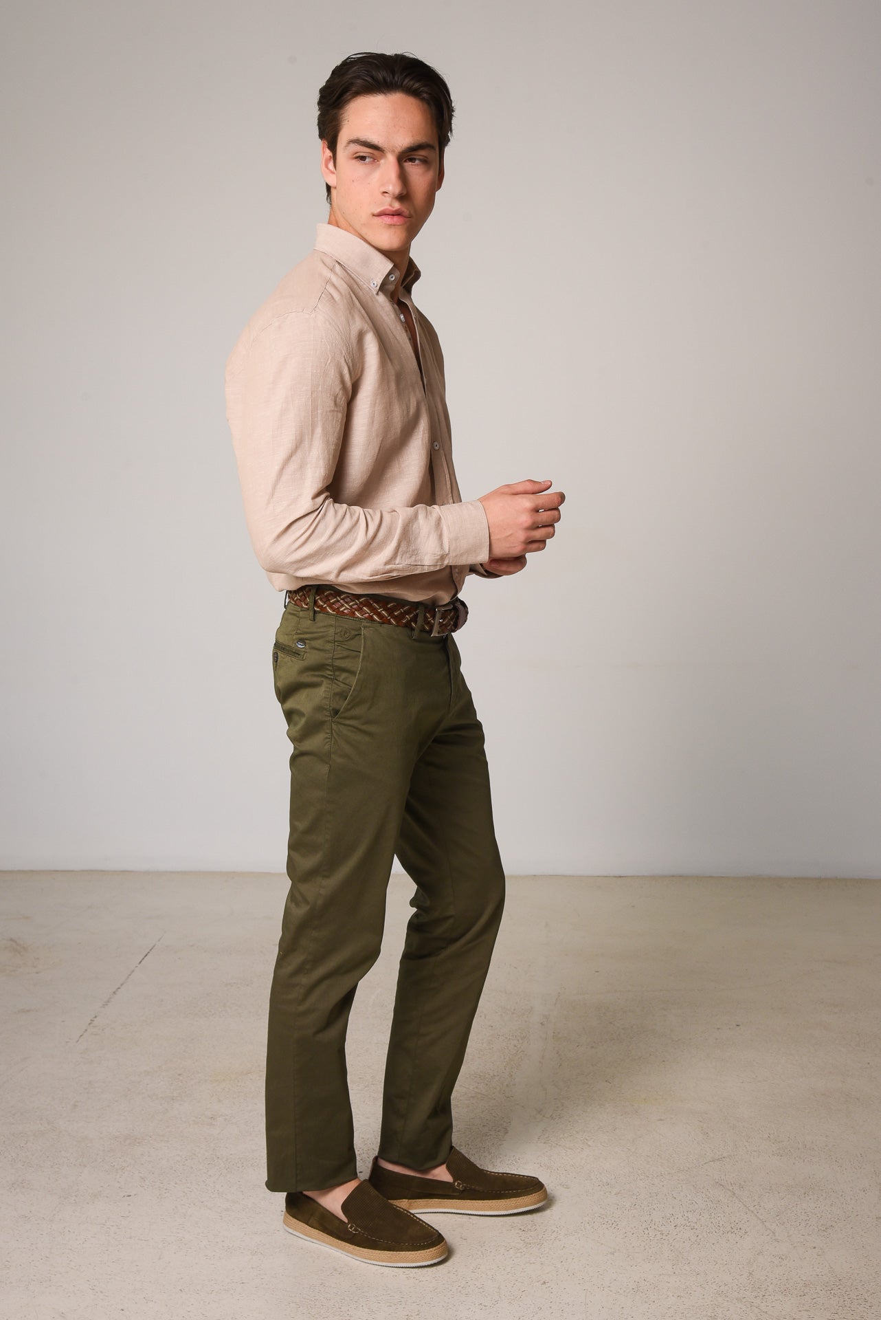 ΑΝΔΡΙΚΟ ΠΑΝΤΕΛΟΝΙ CHINOS PORTOBELLO'S ΛΑΔΙ ΧΡΩΜΑ ΣΤΕΝΗ ΓΡΑΜΜΗ