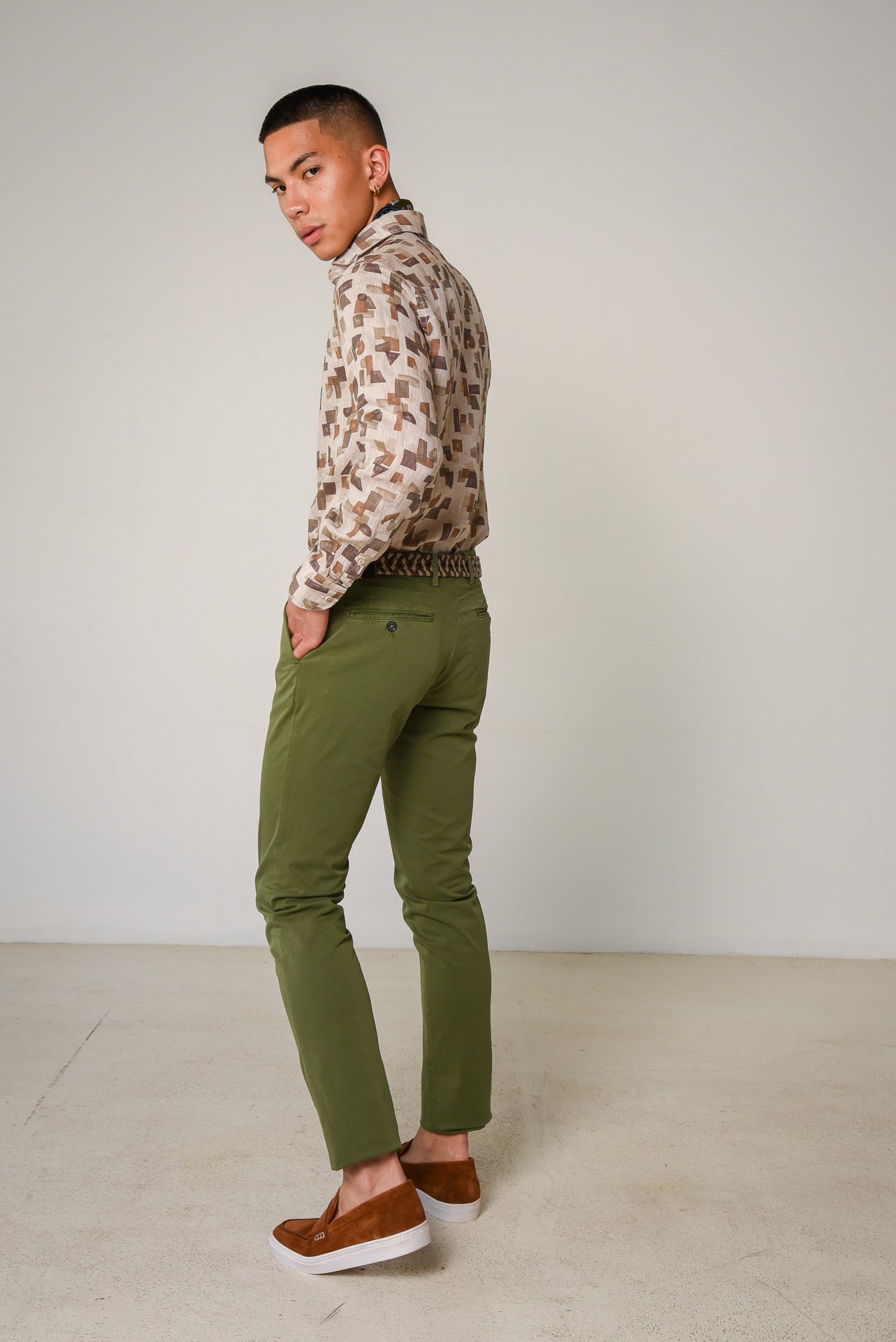 ΑΝΔΡΙΚΟ CHINOS ΠΑΝΤΕΛΟΝΙ PORTOBELLO'S ΛΑΔΙ ΣΕ ΣΤΕΝΗ ΓΡΑΜΜΗ ΓΙΑ SMART OUTFITS