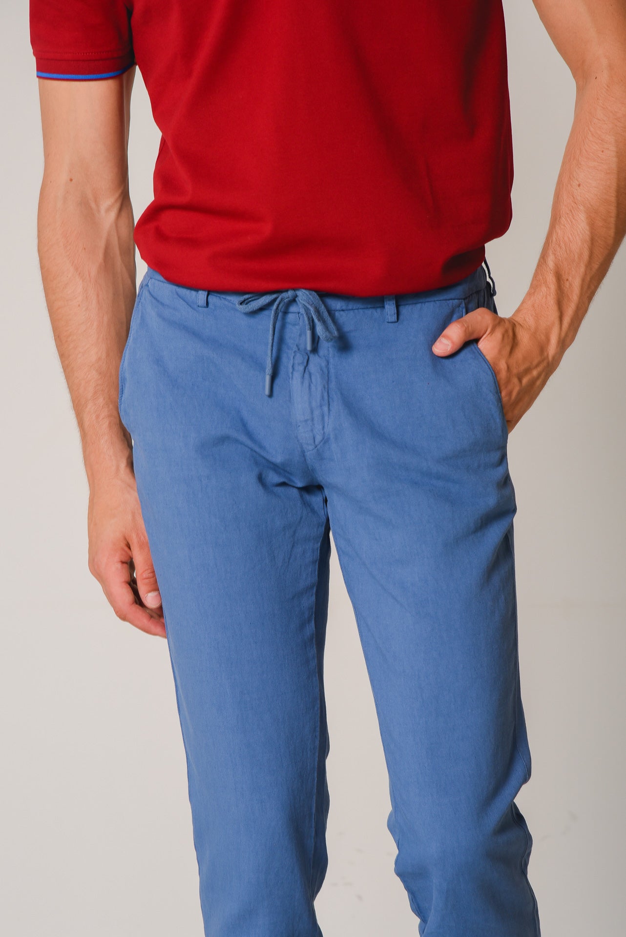ΑΝΔΡΙΚΟ ΠΑΝΤΕΛΟΝΙ CHINOS PORTOBELLO'S ΜΕ ΚΟΡΔΟΝΙ DENIM ΑΠΟΧΡΩΣΗ REGULAR FIT