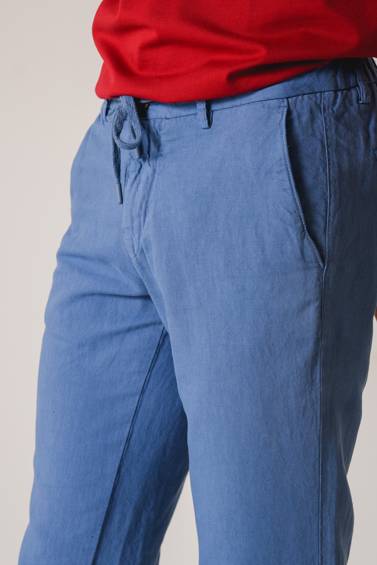 ΑΝΔΡΙΚΟ ΠΑΝΤΕΛΟΝΙ CHINOS PORTOBELLO'S ΜΕ ΚΟΡΔΟΝΙ DENIM ΑΠΟΧΡΩΣΗ REGULAR FIT