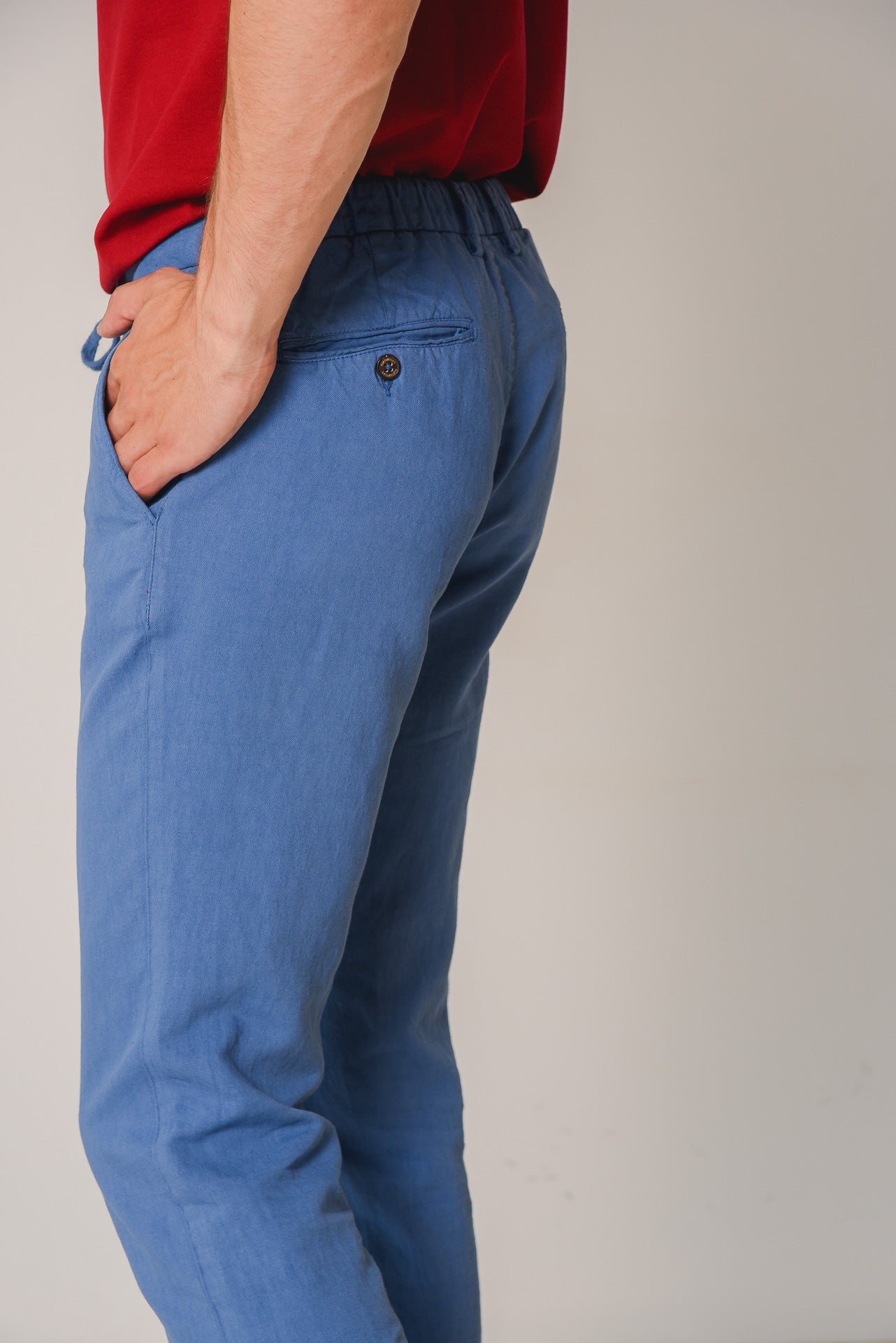 ΑΝΔΡΙΚΟ ΠΑΝΤΕΛΟΝΙ CHINOS PORTOBELLO'S ΜΕ ΚΟΡΔΟΝΙ DENIM ΑΠΟΧΡΩΣΗ REGULAR FIT