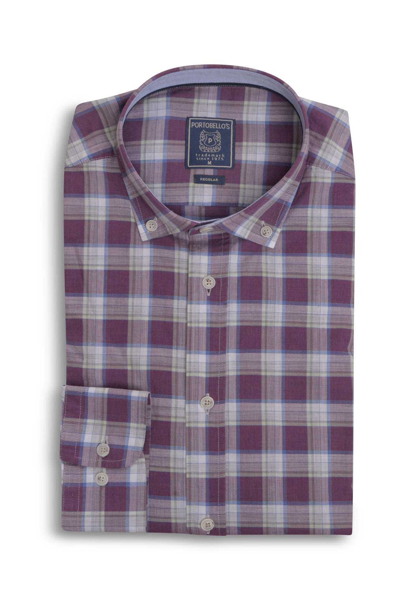 ΑΝΔΡΙΚΟ ΠΟΥΚΑΜΙΣΟ PORTOBELLO'S ΚΑΡΟ ΜΠΟΡΝΤΟ ΜΕ BUTTON DOWN ΓΙΑΚΑ