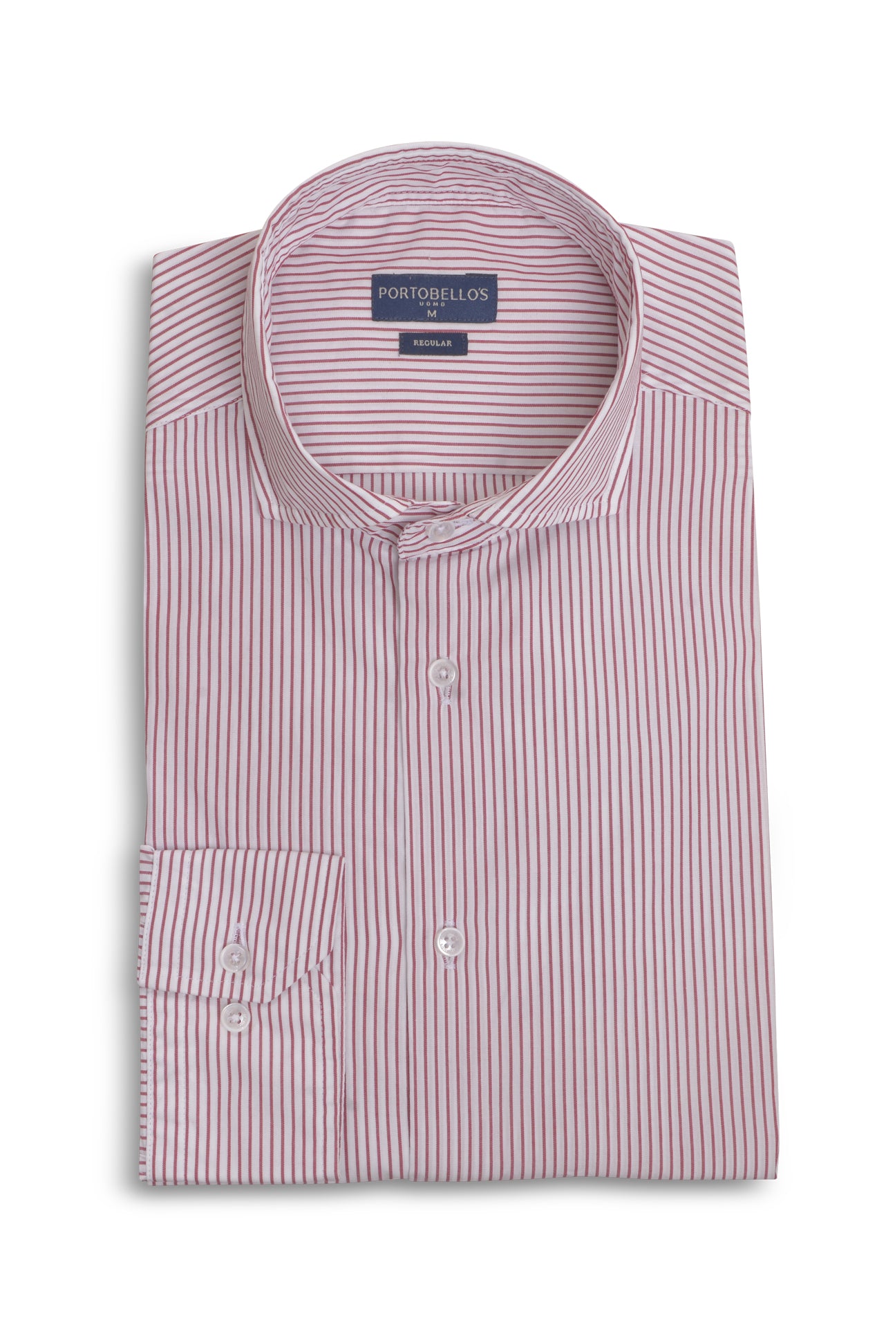 ΑΝΔΡΙΚΟ ΠΟΥΚΑΜΙΣΟ PORTOBELLO'S ΛΕΥΚΟ ΜΕ ΨΙΛΗ ΚΟΚΚΙΝΗ ΡΙΓΑ ΚΑΙ REX ΓΙΑΚΑ