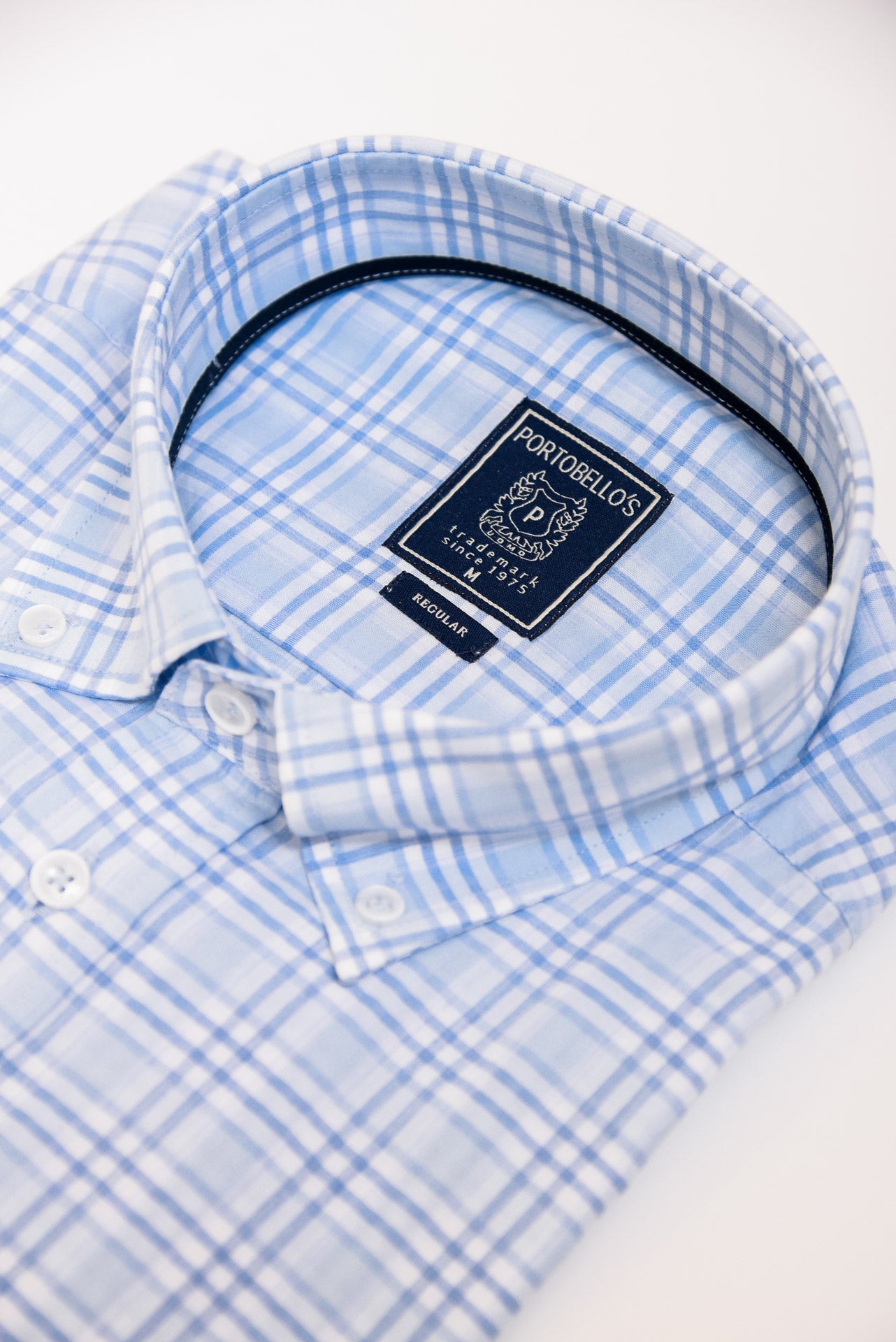 ΑΝΔΡΙΚΟ ΠΟΥΚΑΜΙΣΟ ΜΕ BUTTON DOWN ΓΙΑΚΑ PORTOBELLO'S ΣΙΕΛ ΚΑΡΟ ΣΧΕΔΙΟ REGULAR FIT