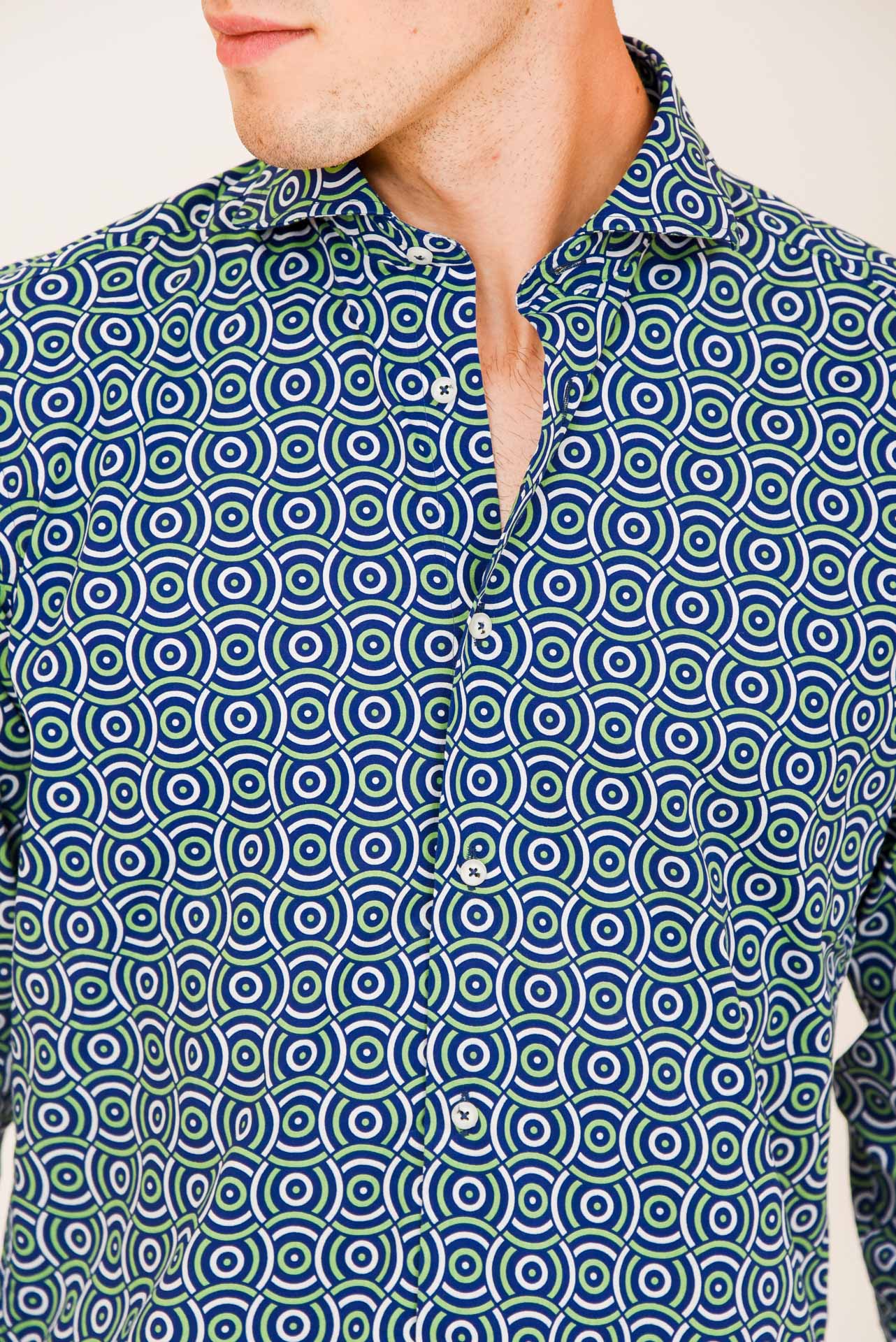 ΑΝΔΡΙΚΟ ΠΟΥΚΑΜΙΣΟ ΜΕ REX ΓΙΑΚΑ PORTOBELLO'S ΠΡΑΣΙΝΟ ΜΕ ΕΝΤΟΝΟ ΣΧΕΔΙΟ SLIM FIT