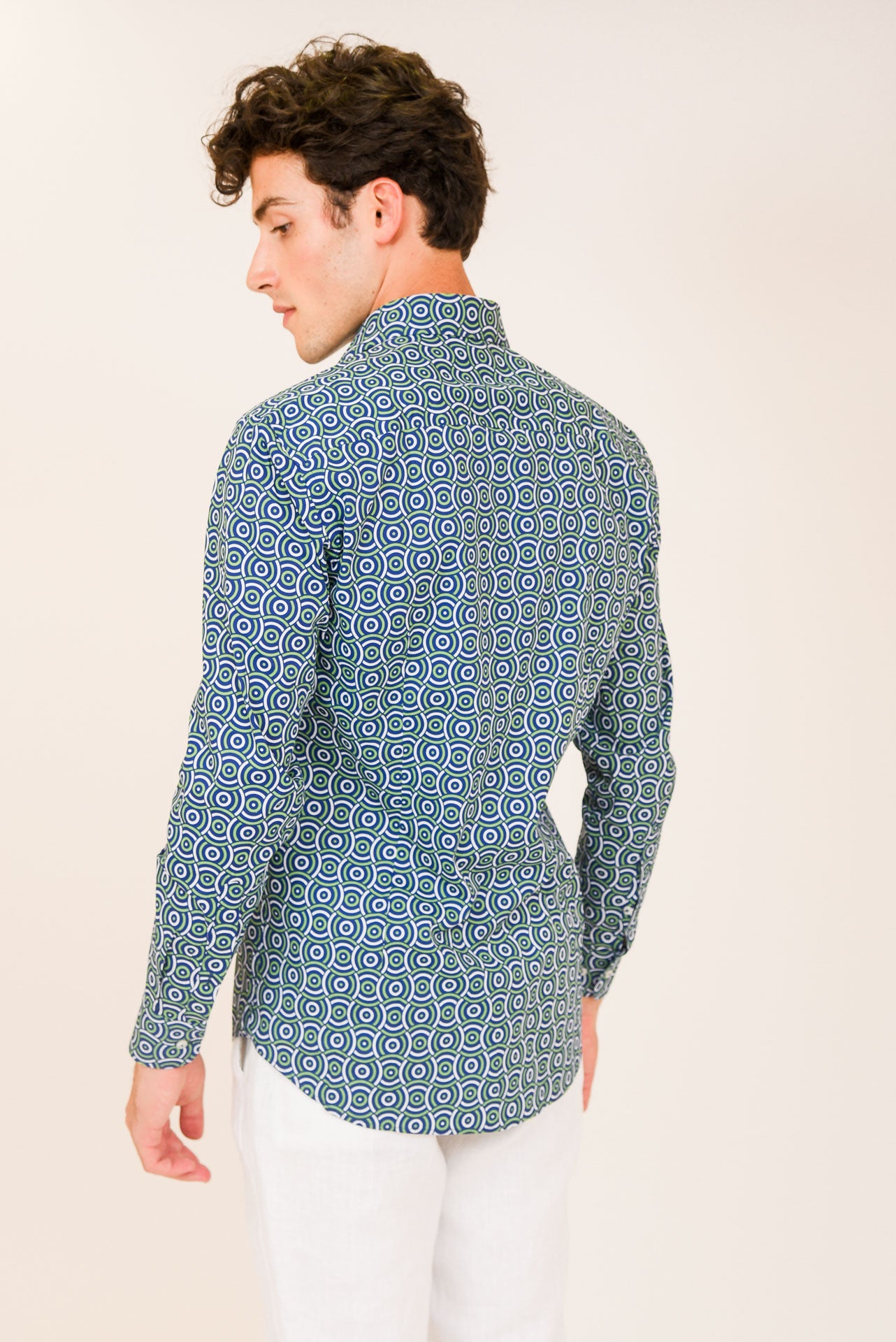 ΑΝΔΡΙΚΟ ΠΟΥΚΑΜΙΣΟ ΜΕ REX ΓΙΑΚΑ PORTOBELLO'S ΠΡΑΣΙΝΟ ΜΕ ΕΝΤΟΝΟ ΣΧΕΔΙΟ SLIM FIT