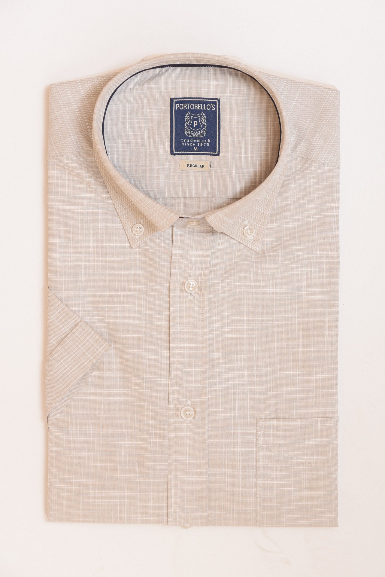 ΑΝΔΡΙΚΟ ΚΟΝΤΟΜΑΝΙΚΟ ΠΟΥΚΑΜΙΣΟ ΜΕ BUTTON DOWN ΓΙΑΚΑ PORTOBELLO'S ΜΠΕΖ ΜΕ ΜΙΚΡΟΣΧΕΔΙΟ