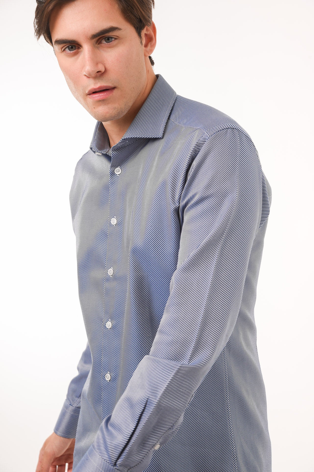 ΑΝΔΡΙΚΟ ΠΟΥΚΑΜΙΣΟ PORTOBELLO'S ΣΕ ΜΠΛΕ INDIGO ΑΠΟΧΡΩΣΗ ΚΑΙ REX ΓΙΑΚΑ