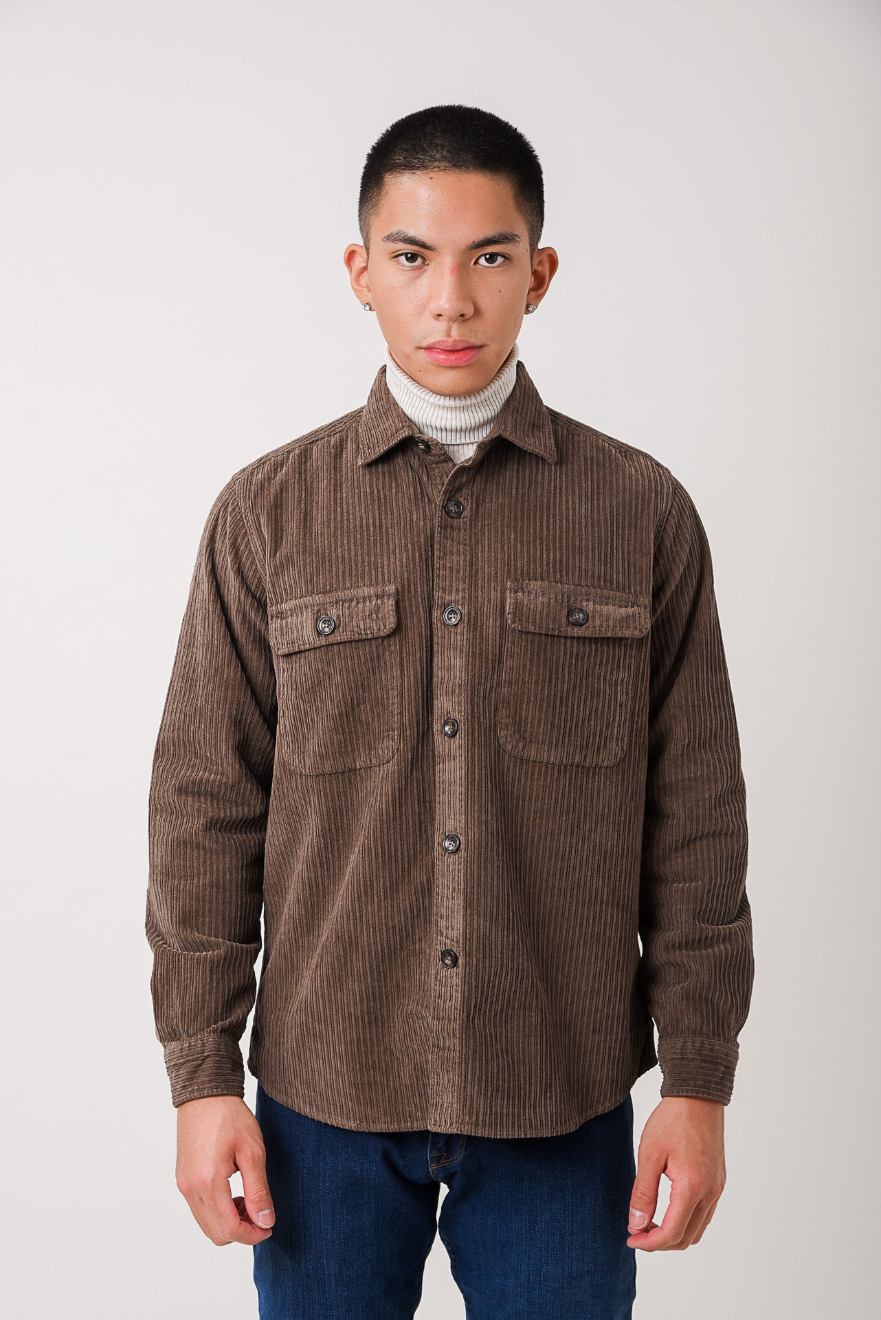 ΑΝΔΡΙΚΟ ΚΟΤΛΕ OVERSHIRT PORTOBELLO'S ΣΕ ΚΑΦΕ ΧΡΩΜΑ