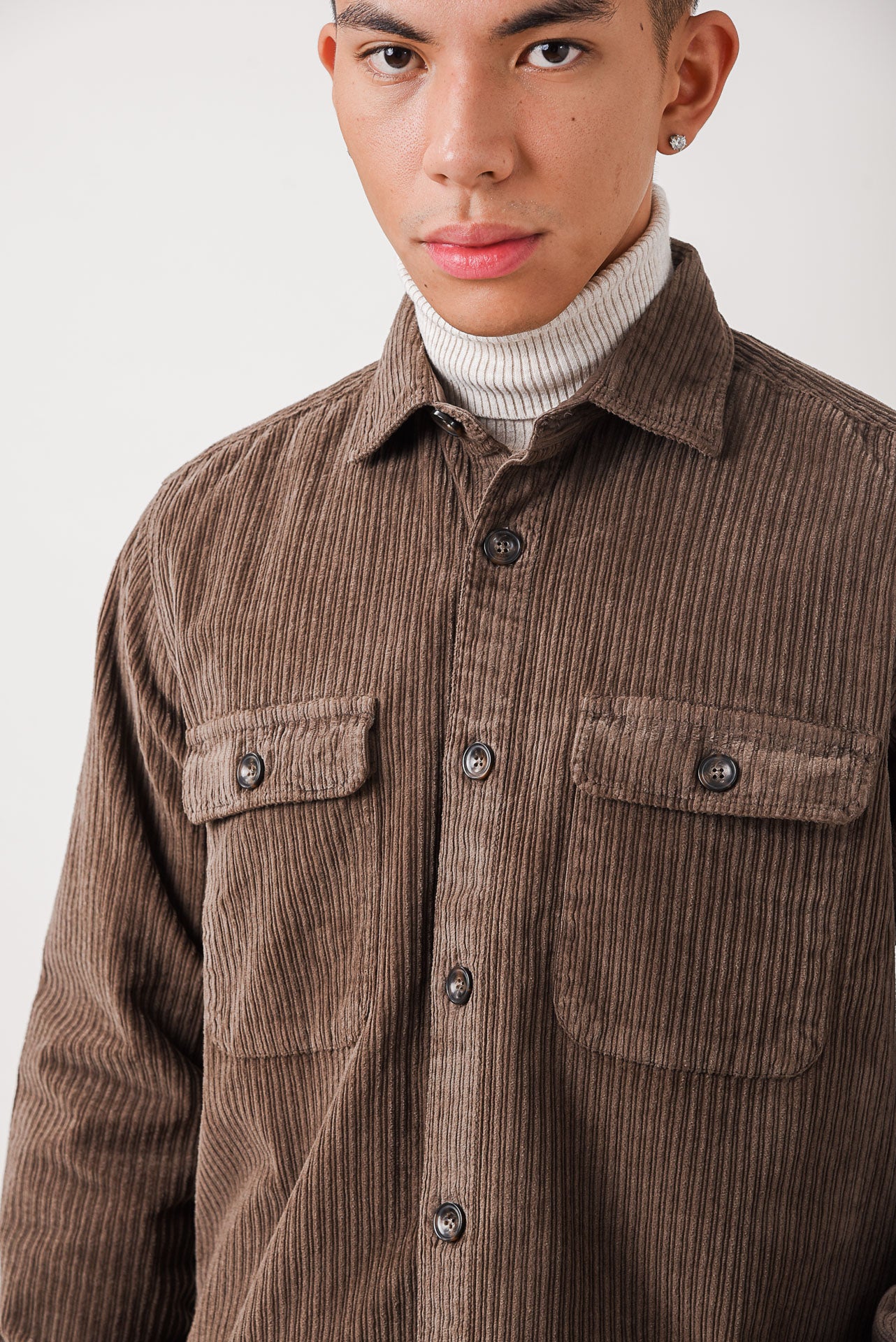 ΑΝΔΡΙΚΟ ΚΟΤΛΕ OVERSHIRT PORTOBELLO'S ΣΕ ΚΑΦΕ ΧΡΩΜΑ