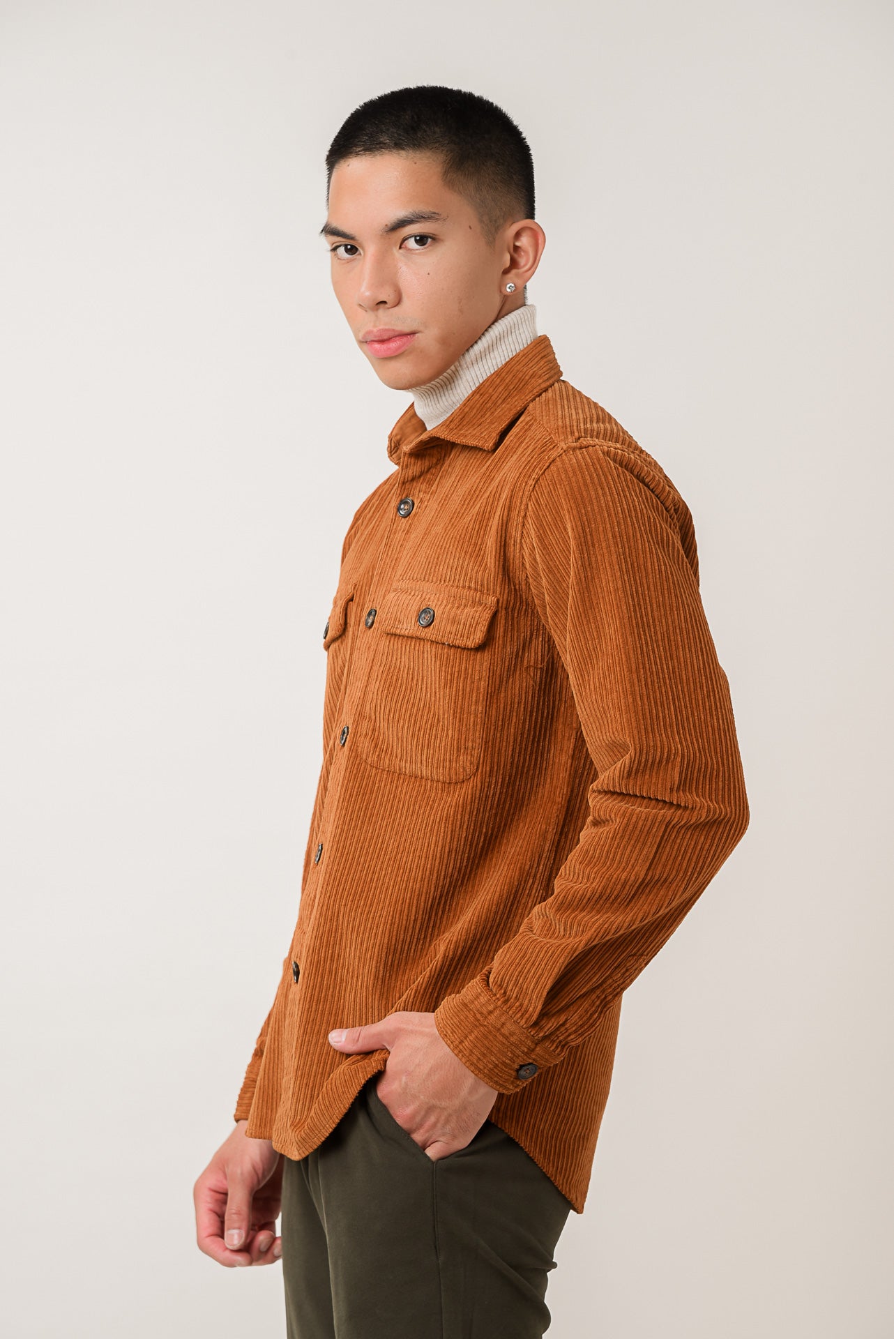 ΑΝΔΡΙΚΟ ΚΟΤΛΕ OVERSHIRT PORTOBELLO'S ΣΕ ΚΑΜΗΛΟ ΧΡΩΜΑ