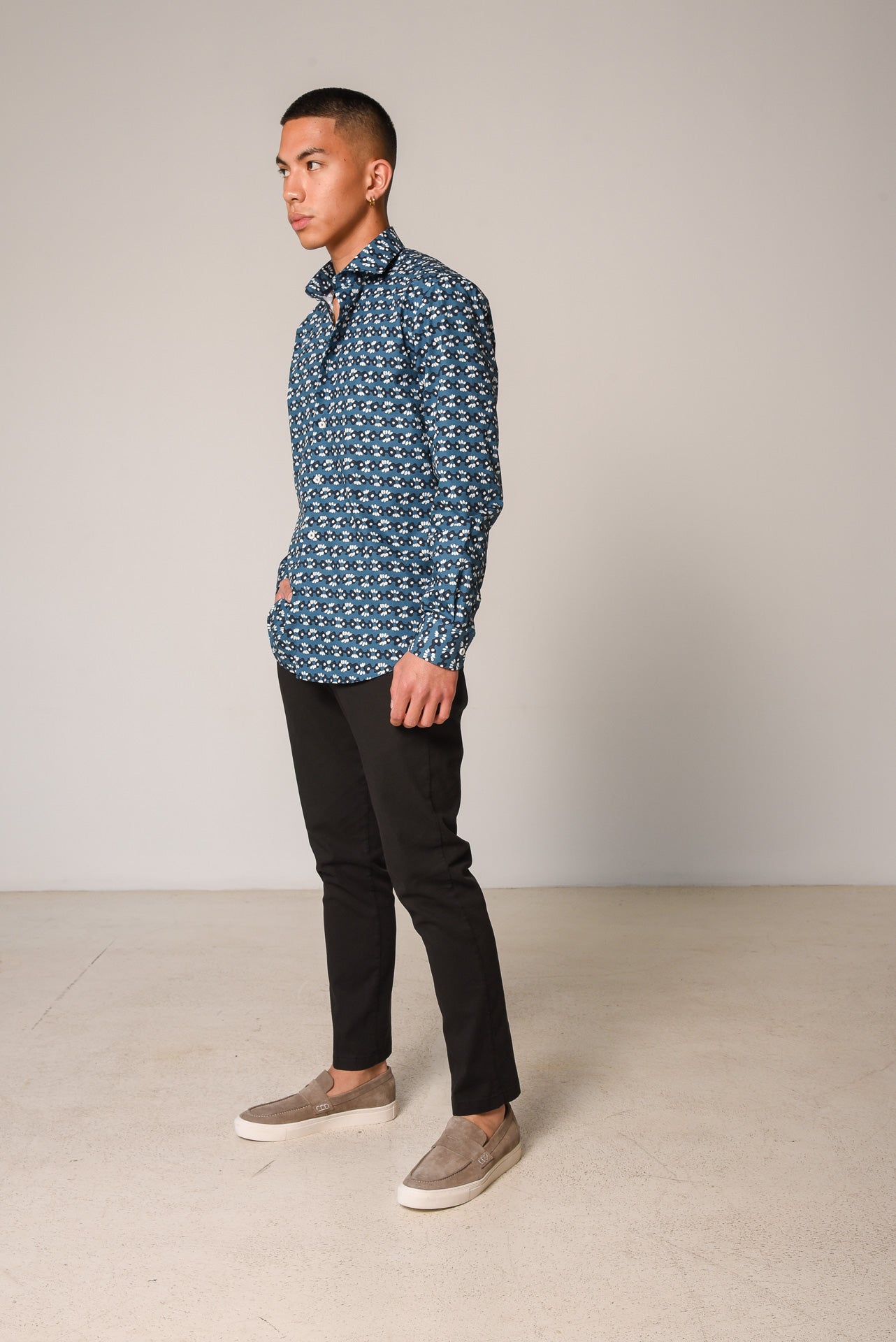 ΑΝΔΡΙΚΟ ΠΟΥΚΑΜΙΣΟ ΜΕ REX ΓΙΑΚΑ PORTOBELLO'S ΠΕΤΡΟΛ ΜΕ ΣΧΕΔΙΑ REGULAR FIT