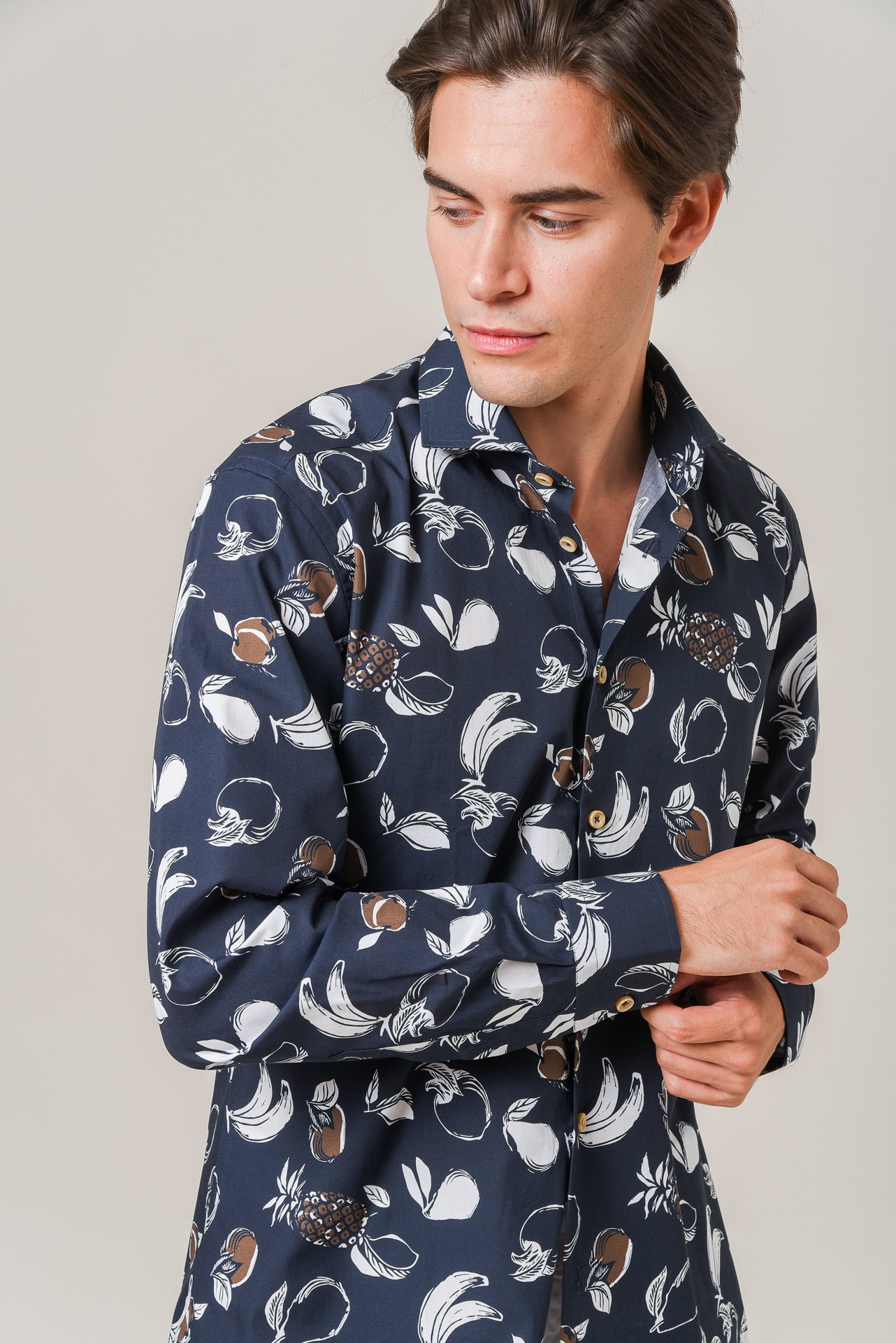 ΑΝΔΡΙΚΟ ΠΟΥΚΑΜΙΣΟ ΜΕ REX ΓΙΑΚΑ PORTOBELLO'S ΜΠΛΕ ΚΑΦΕ ΜΕ ΚΑΛΟΚΑΙΡΙΝΑ ΣΧΕΔΙΑ