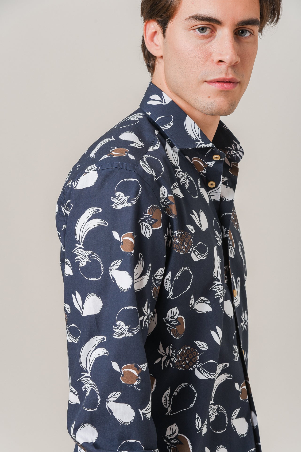 ΑΝΔΡΙΚΟ ΠΟΥΚΑΜΙΣΟ ΜΕ REX ΓΙΑΚΑ PORTOBELLO'S ΜΠΛΕ ΚΑΦΕ ΜΕ ΚΑΛΟΚΑΙΡΙΝΑ ΣΧΕΔΙΑ