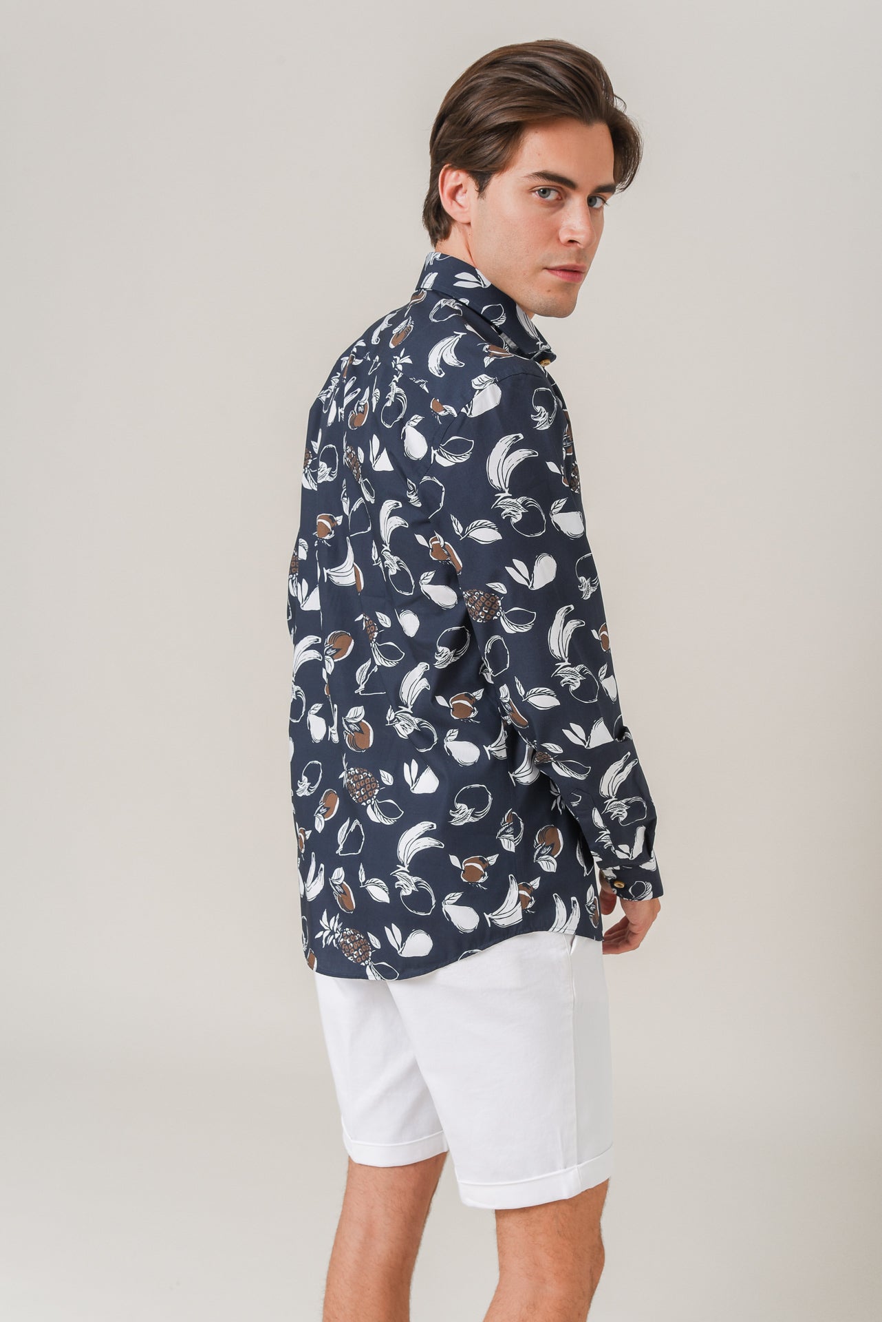 ΑΝΔΡΙΚΟ ΠΟΥΚΑΜΙΣΟ ΜΕ REX ΓΙΑΚΑ PORTOBELLO'S ΜΠΛΕ ΚΑΦΕ ΜΕ ΚΑΛΟΚΑΙΡΙΝΑ ΣΧΕΔΙΑ