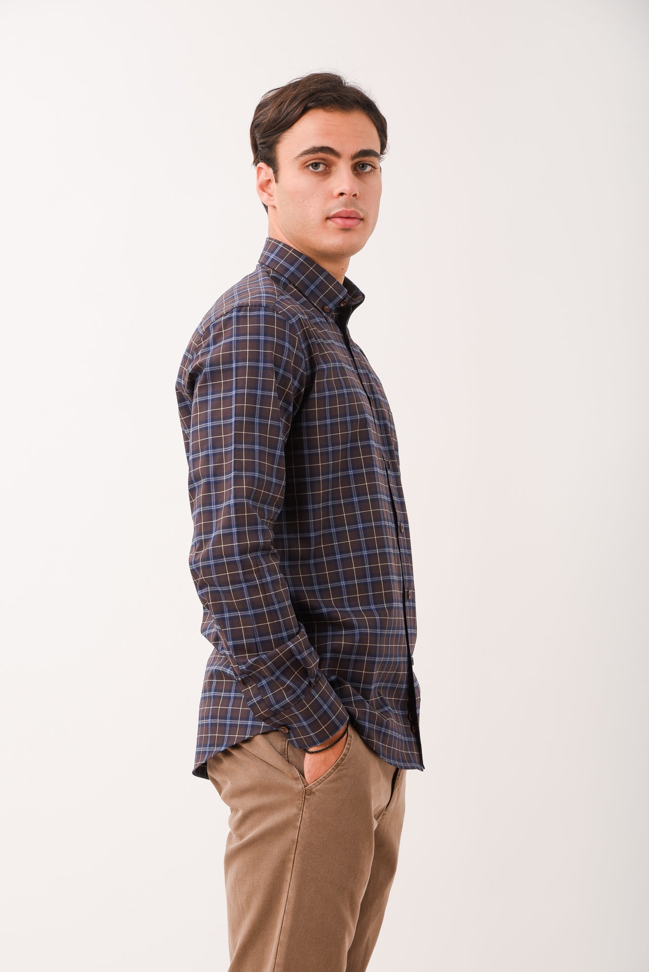 ΑΝΔΡΙΚΟ ΠΟΥΚΑΜΙΣΟ PORTOBELLO'S ΜΕ BUTTON DOWN ΓΙΑΚΑ ΣΕ ΚΑΦΕ-ΜΠΛΕ ΑΠΟΧΡΩΣΗ