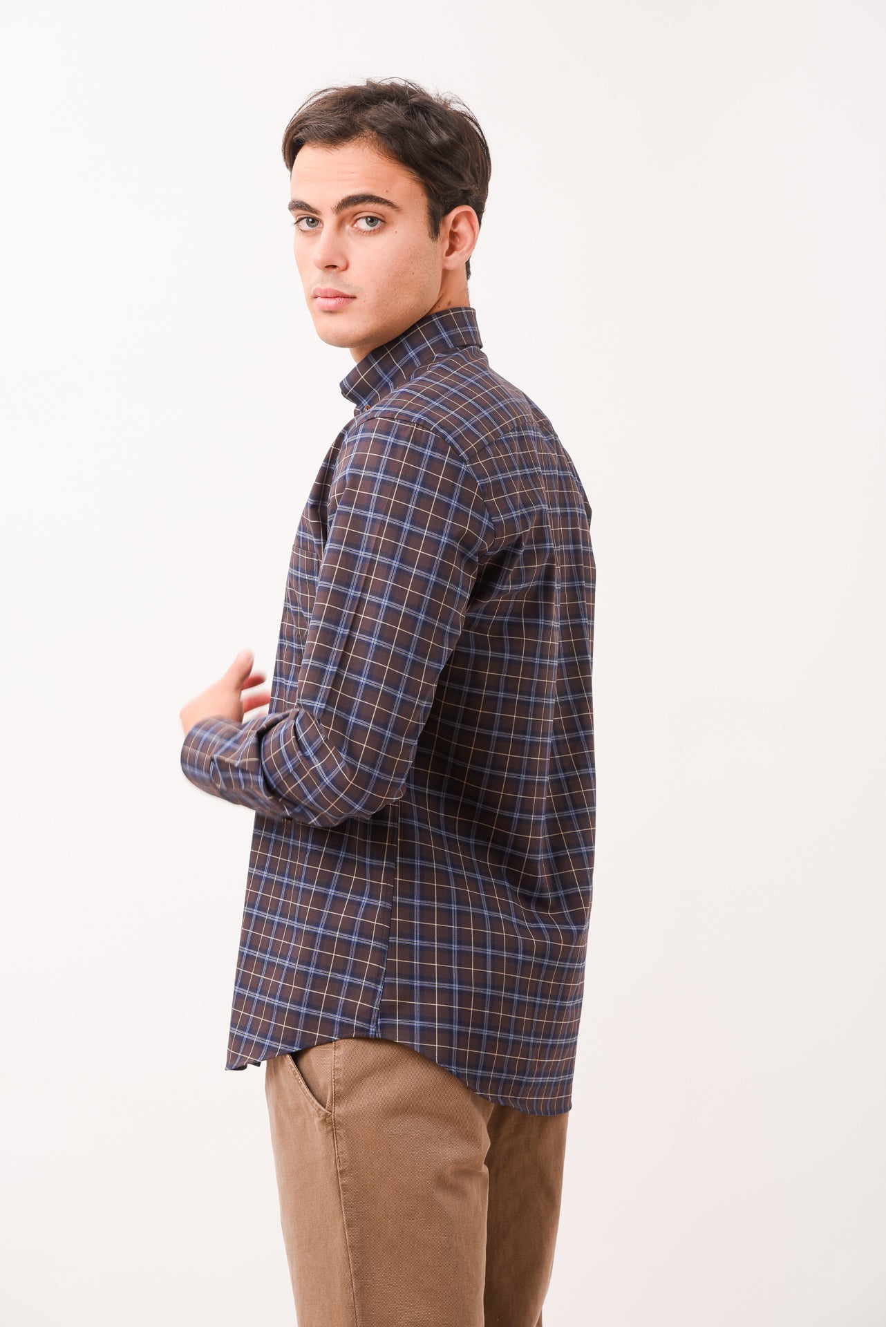 ΑΝΔΡΙΚΟ ΠΟΥΚΑΜΙΣΟ PORTOBELLO'S ΜΕ BUTTON DOWN ΓΙΑΚΑ ΣΕ ΚΑΦΕ-ΜΠΛΕ ΑΠΟΧΡΩΣΗ