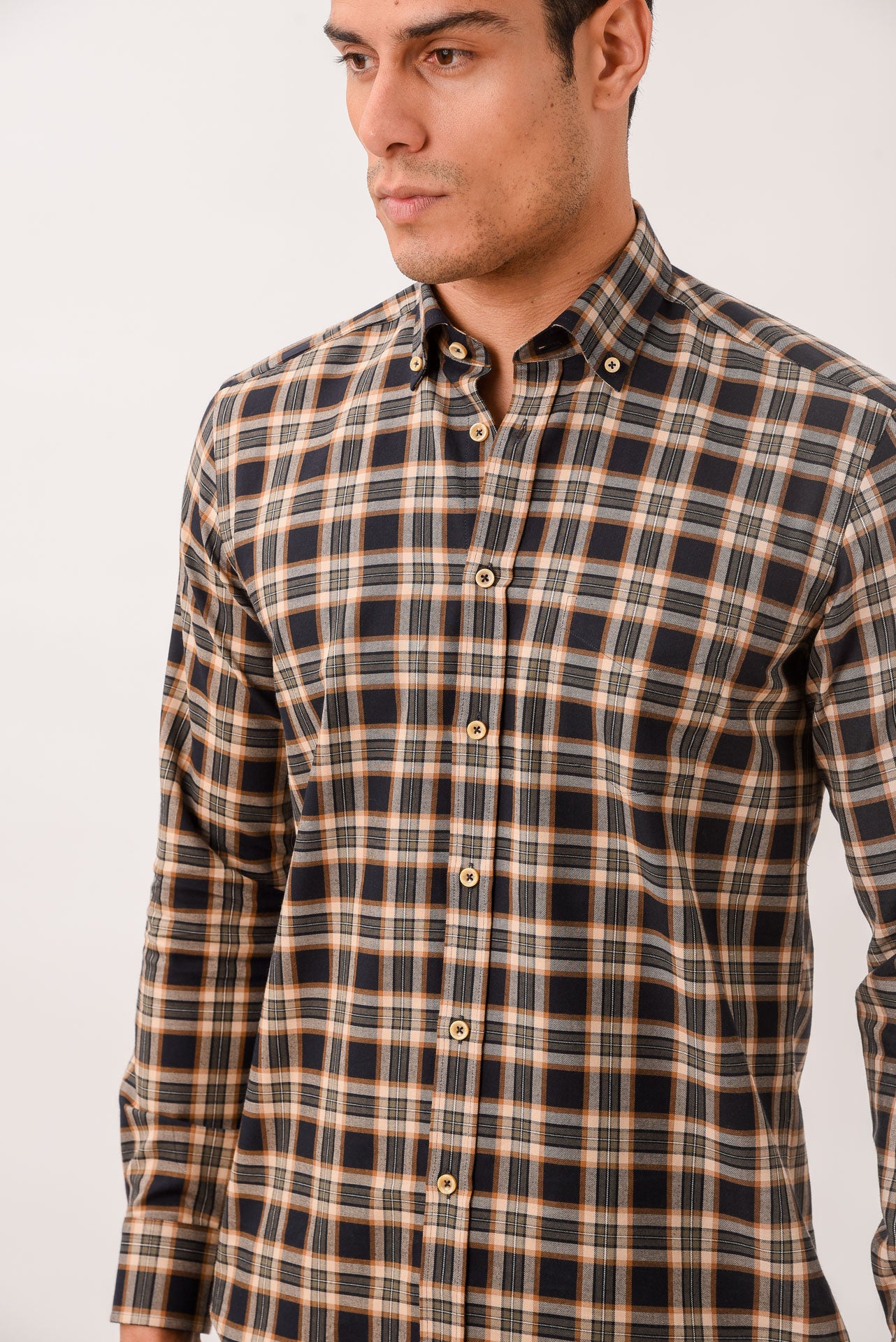 ΑΝΔΡΙΚΟ ΠΟΥΚΑΜΙΣΟ PORTOBELLO'S BUTTON DOWN ΓΙΑΚΑΣ ΣΕ ΜΠΕΖ-ΜΠΛΕ ΑΠΟΧΡΩΣΗ