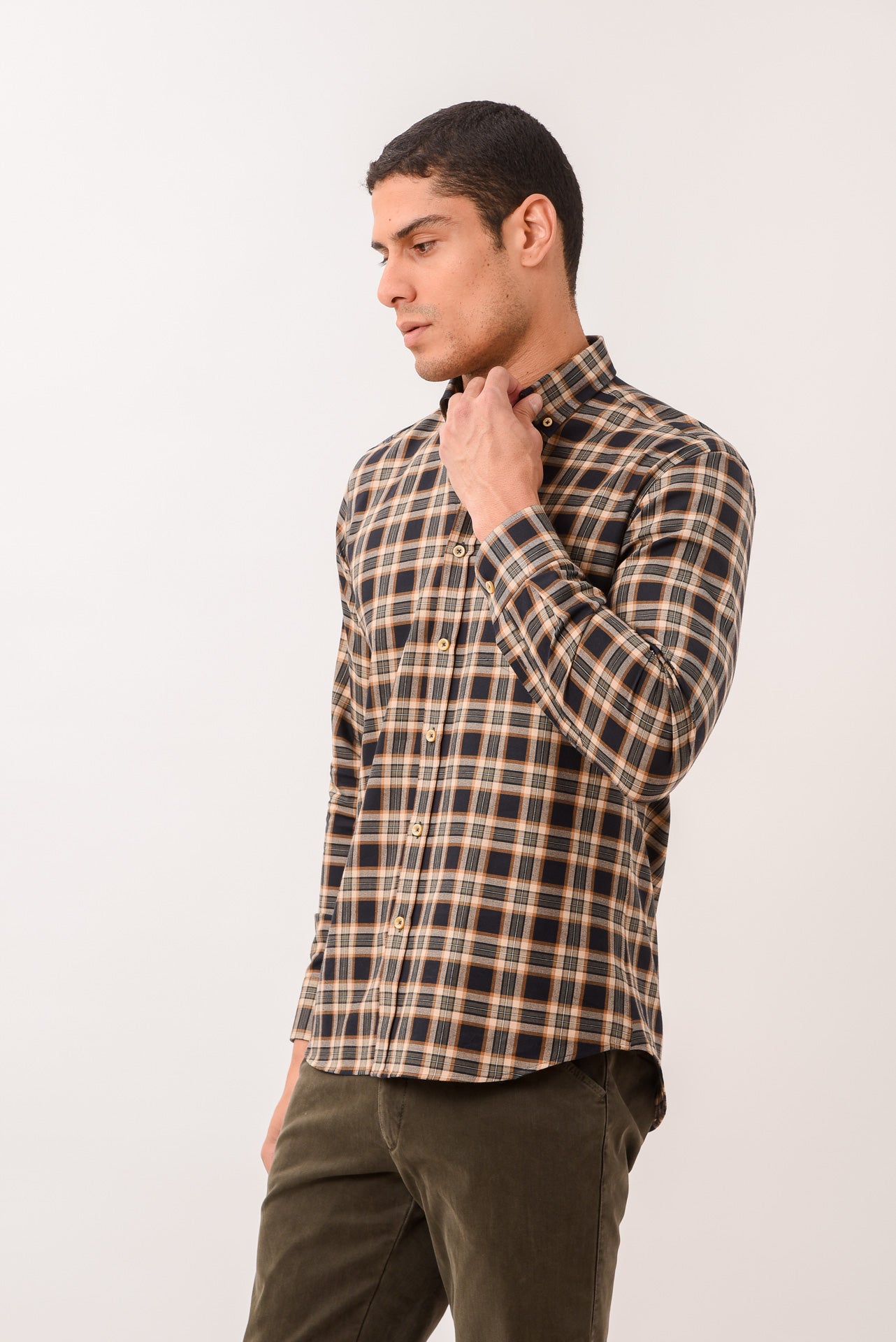 ΑΝΔΡΙΚΟ ΠΟΥΚΑΜΙΣΟ PORTOBELLO'S BUTTON DOWN ΓΙΑΚΑΣ ΣΕ ΜΠΕΖ-ΜΠΛΕ ΑΠΟΧΡΩΣΗ