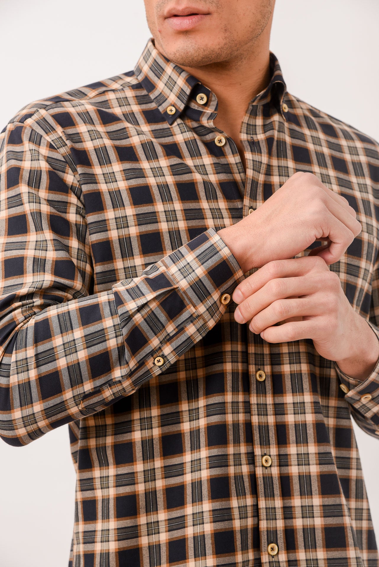 ΑΝΔΡΙΚΟ ΠΟΥΚΑΜΙΣΟ PORTOBELLO'S BUTTON DOWN ΓΙΑΚΑΣ ΣΕ ΜΠΕΖ-ΜΠΛΕ ΑΠΟΧΡΩΣΗ